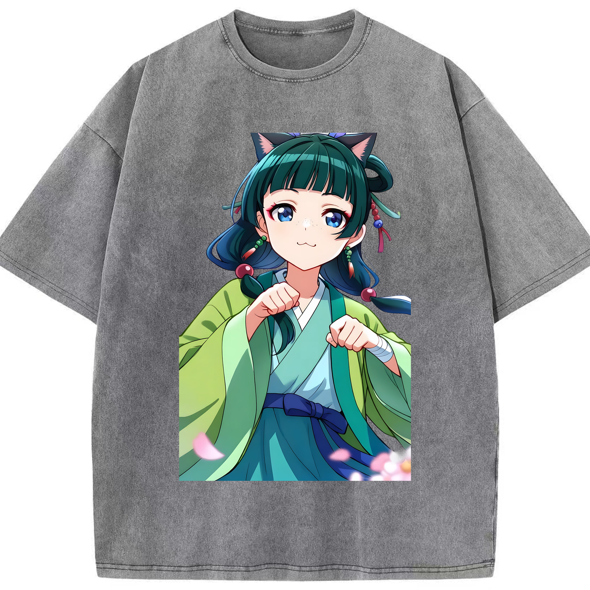 （画像用） 薬屋のひとりごと The Apothecary Diaries 綿100% ヴィンテージ風 半袖Tシャツ（フロントプリント）