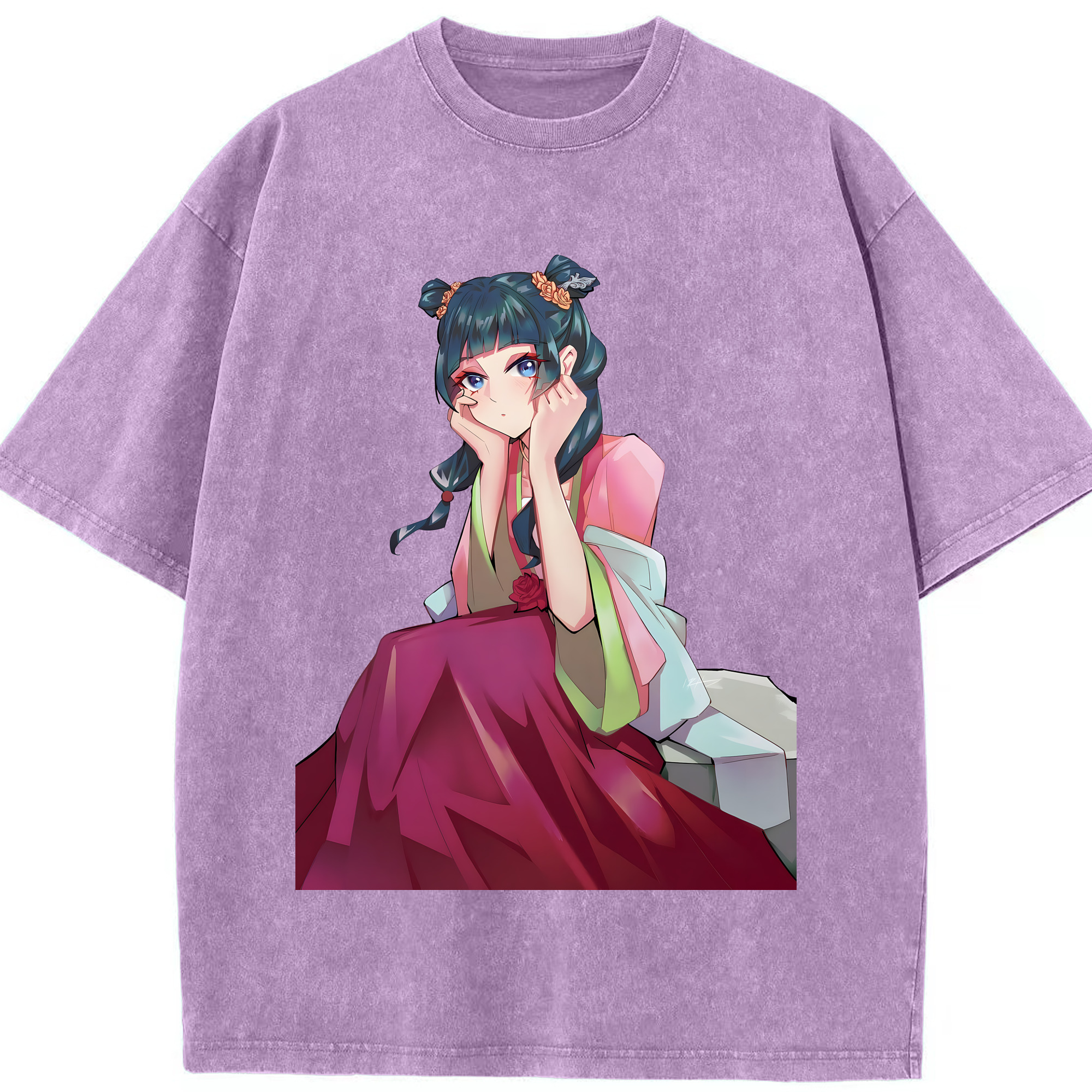 （画像用） 薬屋のひとりごと The Apothecary Diaries 綿100% ヴィンテージ風 半袖Tシャツ（フロントプリント）