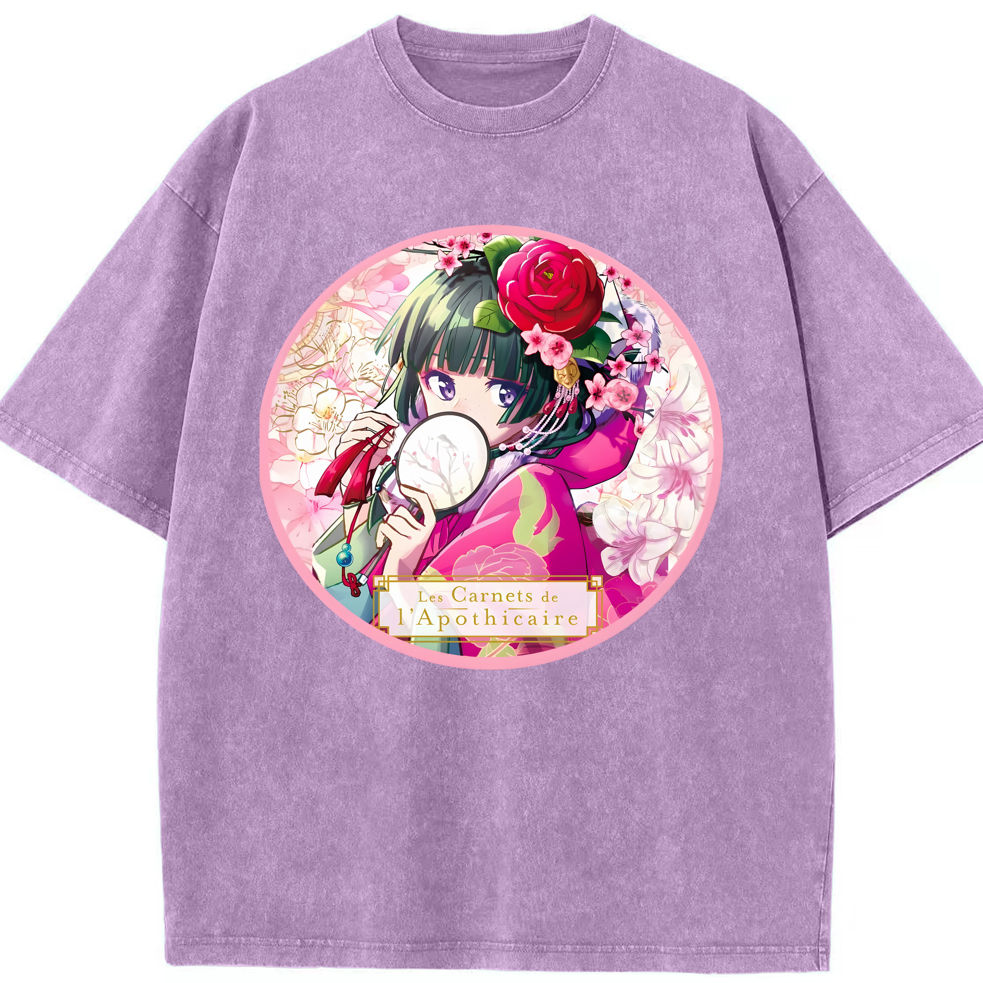 （画像用） 薬屋のひとりごと The Apothecary Diaries 綿100% ヴィンテージ風 半袖Tシャツ（フロントプリント）