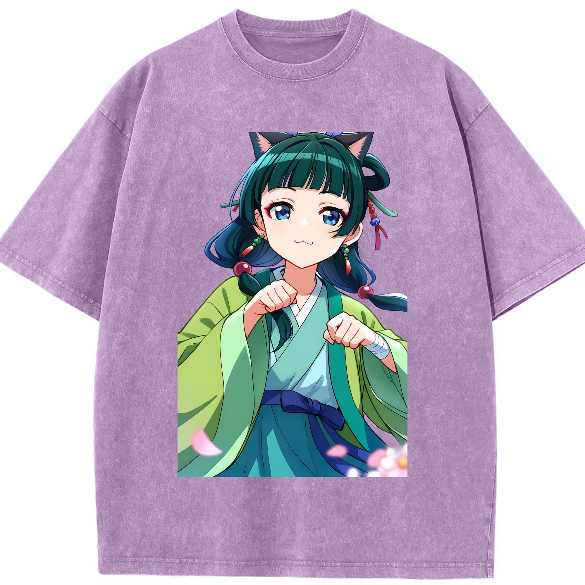（画像用） 薬屋のひとりごと The Apothecary Diaries 綿100% ヴィンテージ風 半袖Tシャツ（フロントプリント）
