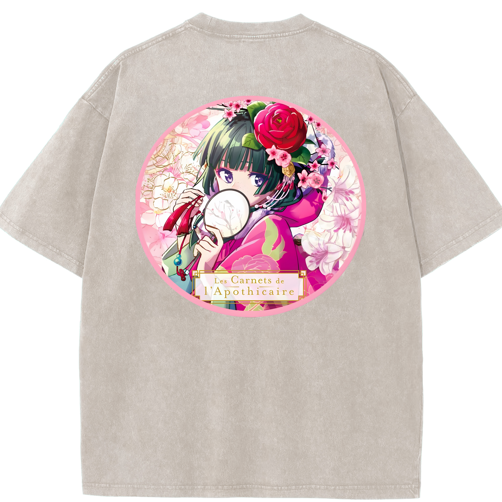 （画像用） 薬屋のひとりごと The Apothecary Diaries 綿100% ヴィンテージ風 半袖Tシャツ（背面プリント）