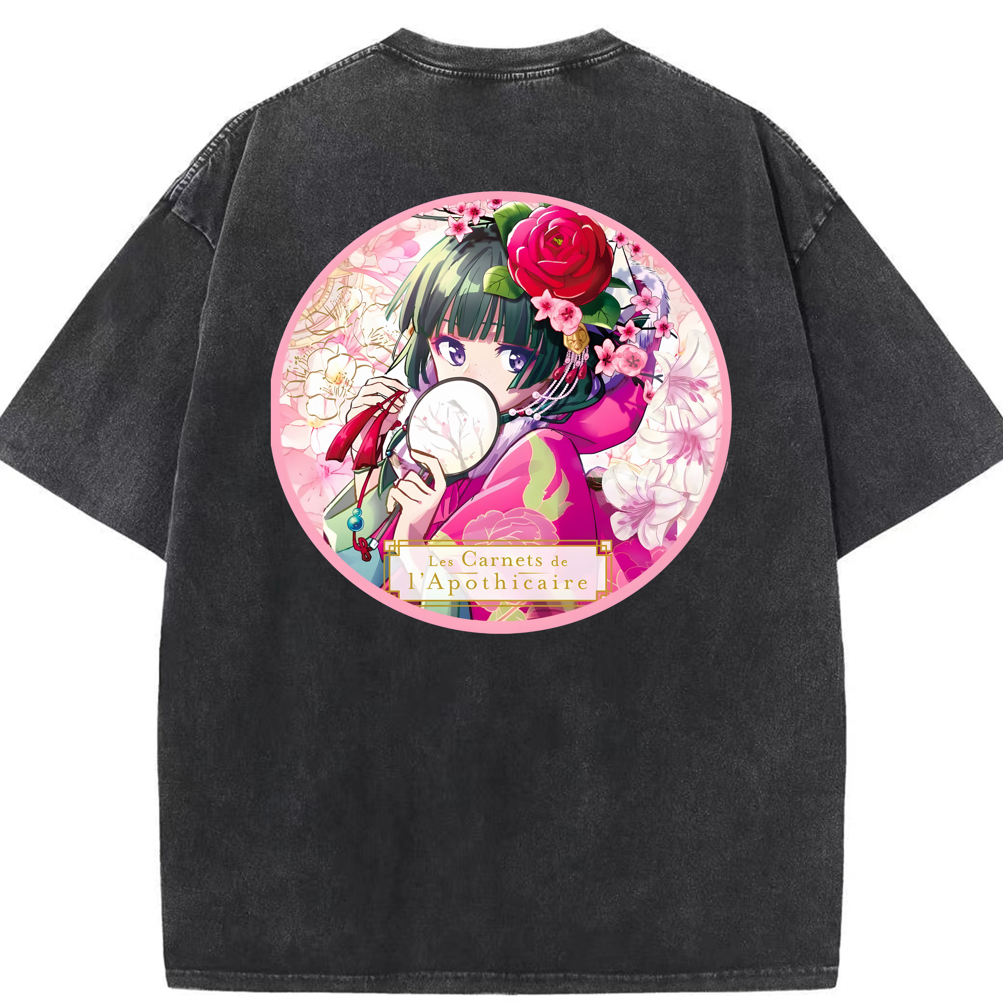 （画像用） 薬屋のひとりごと The Apothecary Diaries 綿100% ヴィンテージ風 半袖Tシャツ（背面プリント）