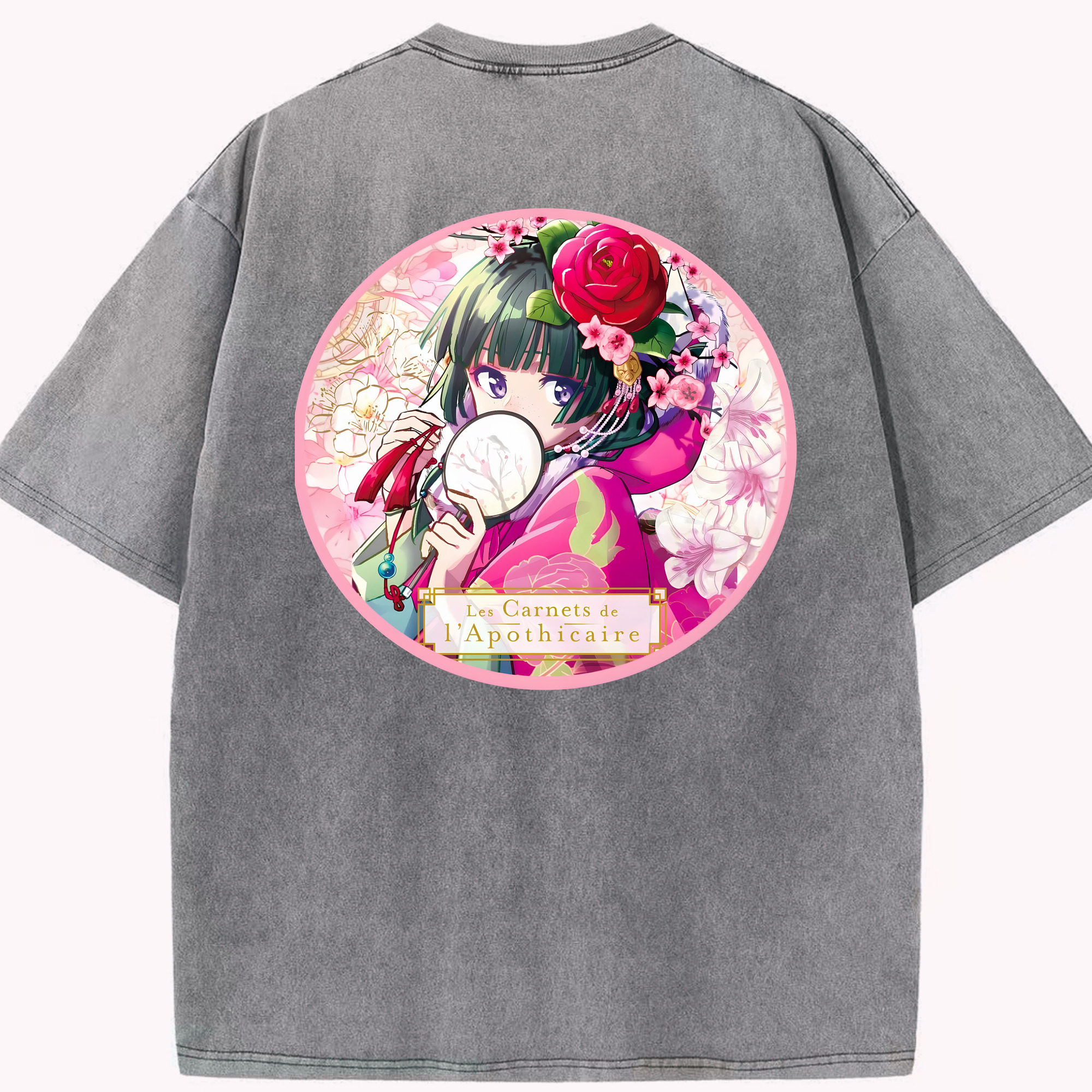 （画像用） 薬屋のひとりごと The Apothecary Diaries 綿100% ヴィンテージ風 半袖Tシャツ（背面プリント）