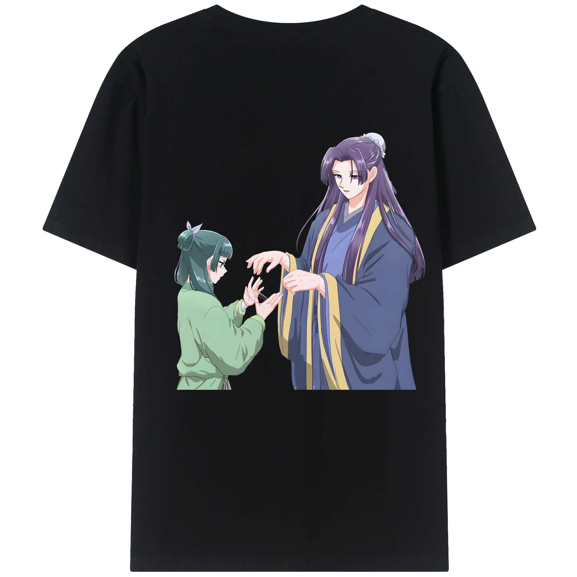 （画像用） 薬屋のひとりごと The Apothecary Diaries 綿100％ メンズ半袖Tシャツ（バックプリント） 通気性