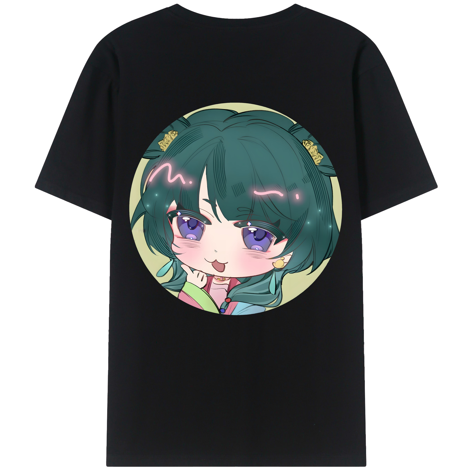 （画像用） 薬屋のひとりごと The Apothecary Diaries 綿100％ メンズ半袖Tシャツ（バックプリント） 通気性