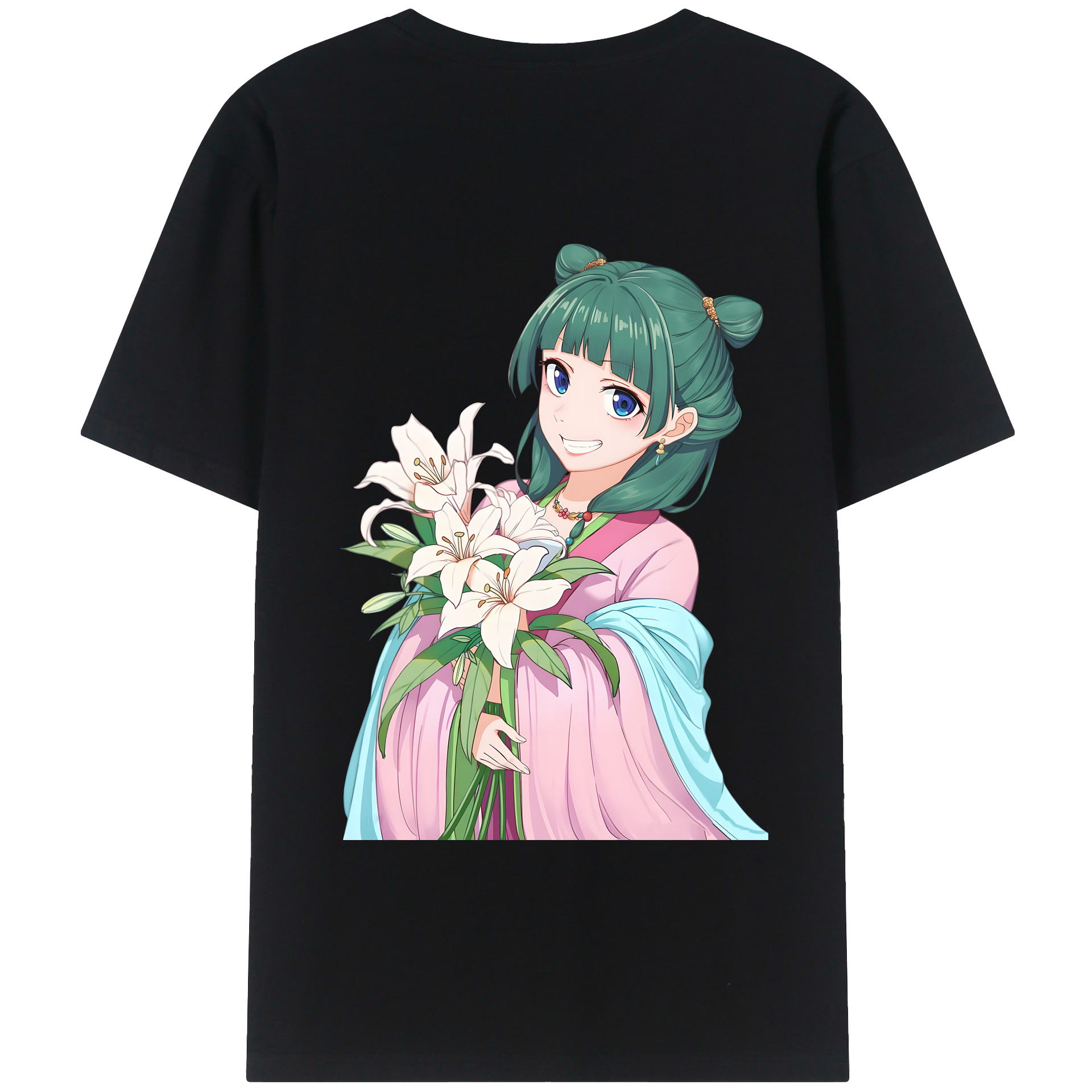 （画像用） 薬屋のひとりごと The Apothecary Diaries 綿100％ メンズ半袖Tシャツ（バックプリント） 通気性