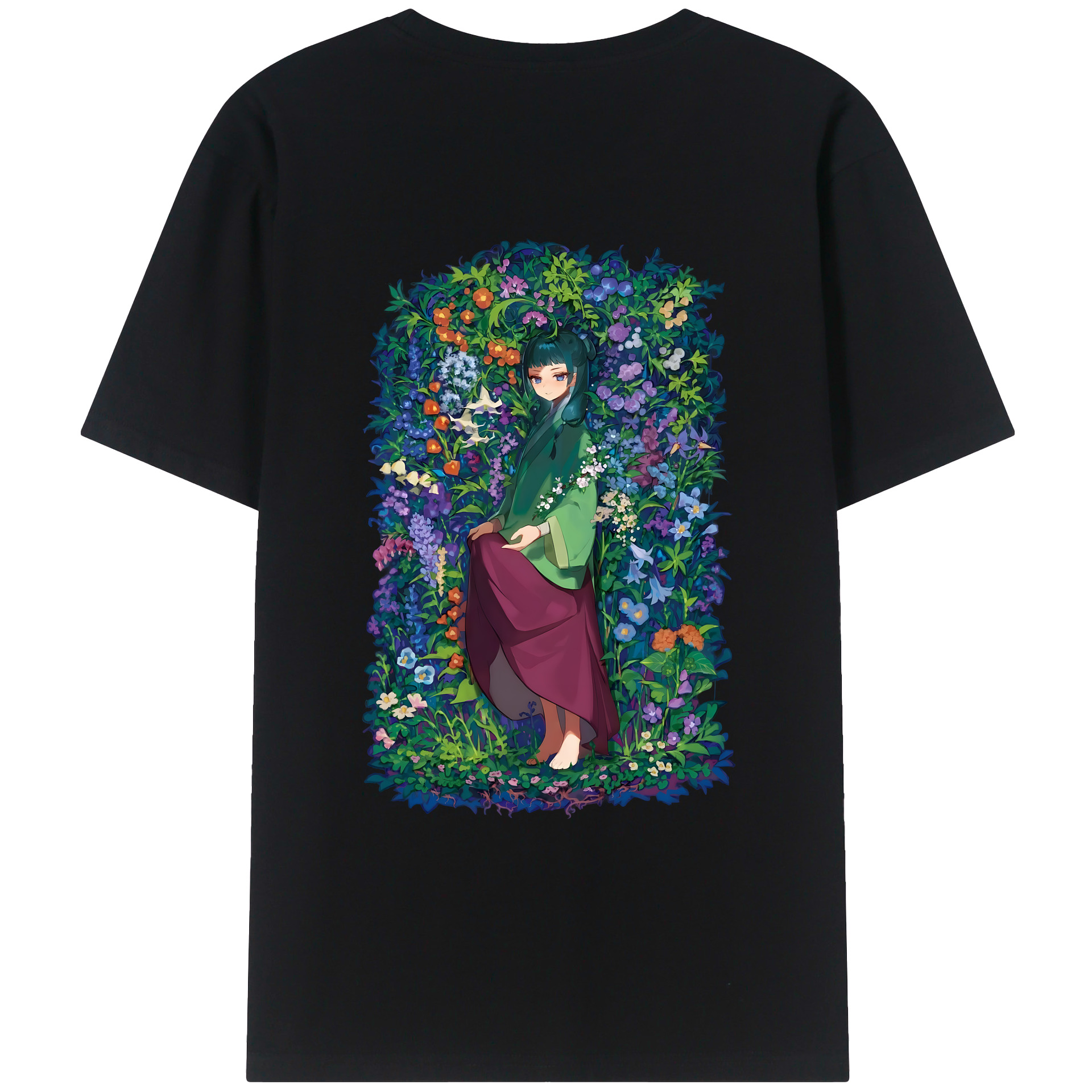 （画像用） 薬屋のひとりごと The Apothecary Diaries 綿100％ メンズ半袖Tシャツ（バックプリント） 通気性