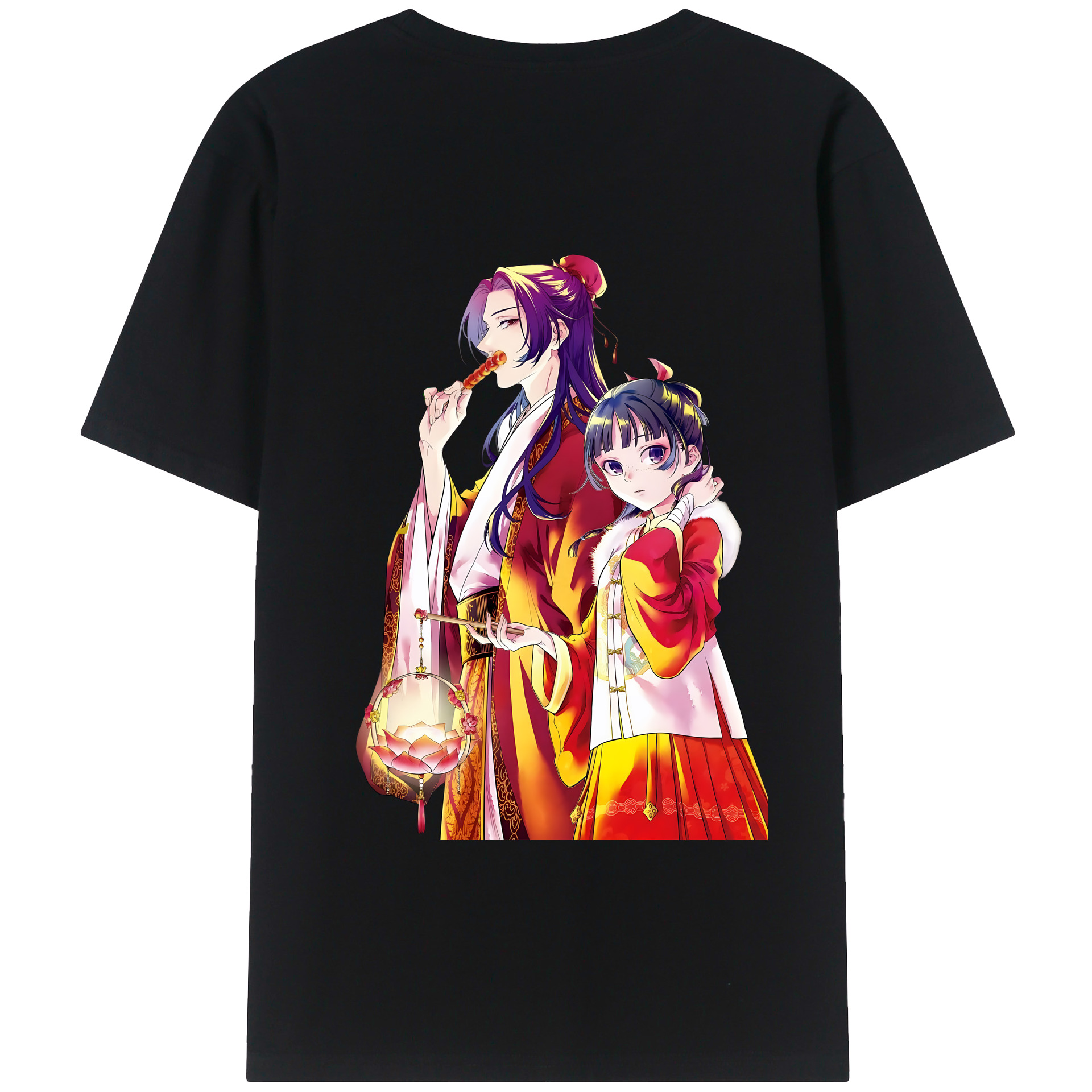 （画像用） 薬屋のひとりごと The Apothecary Diaries 綿100％ メンズ半袖Tシャツ（バックプリント） 通気性