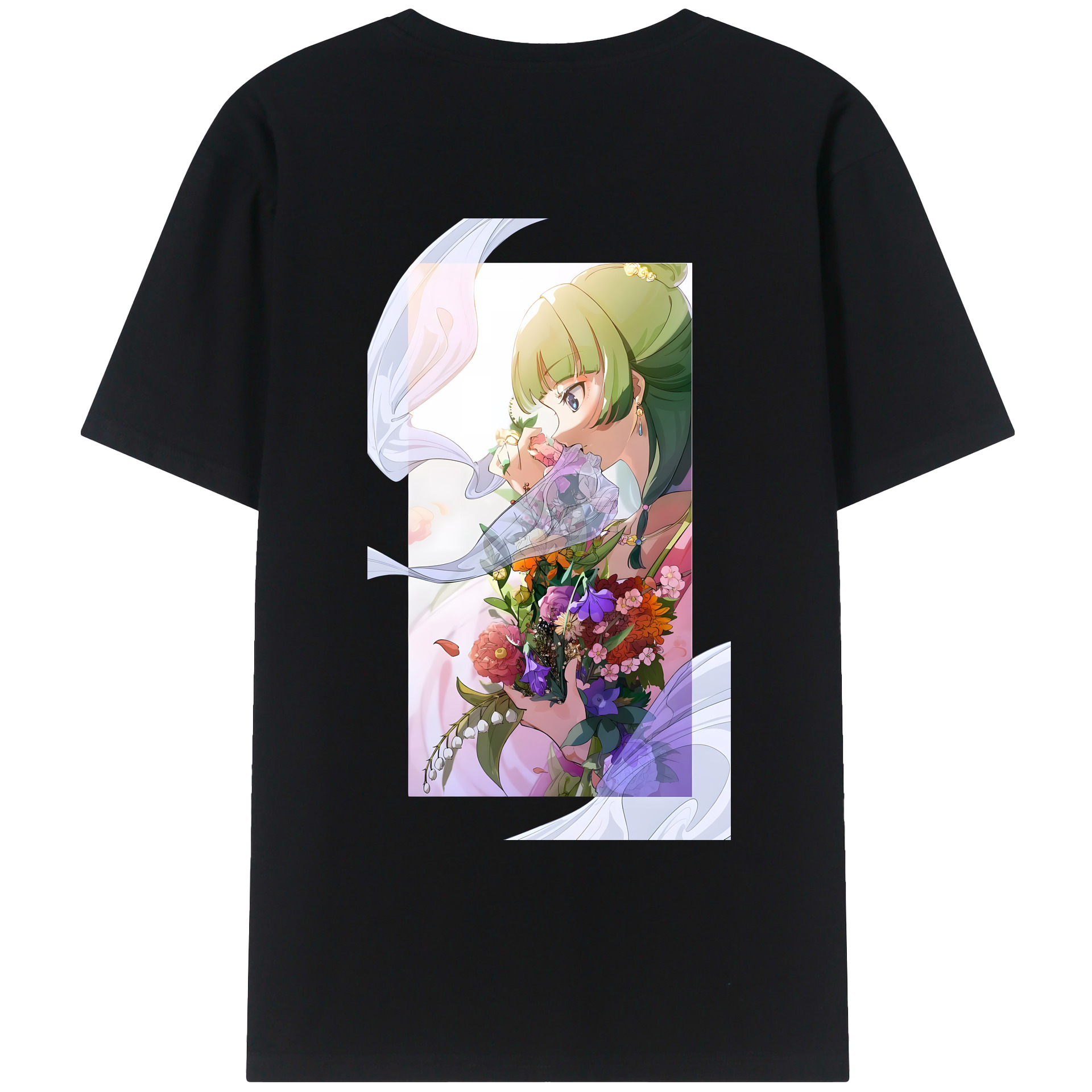 （画像用） 薬屋のひとりごと The Apothecary Diaries 綿100％ メンズ半袖Tシャツ（バックプリント） 通気性