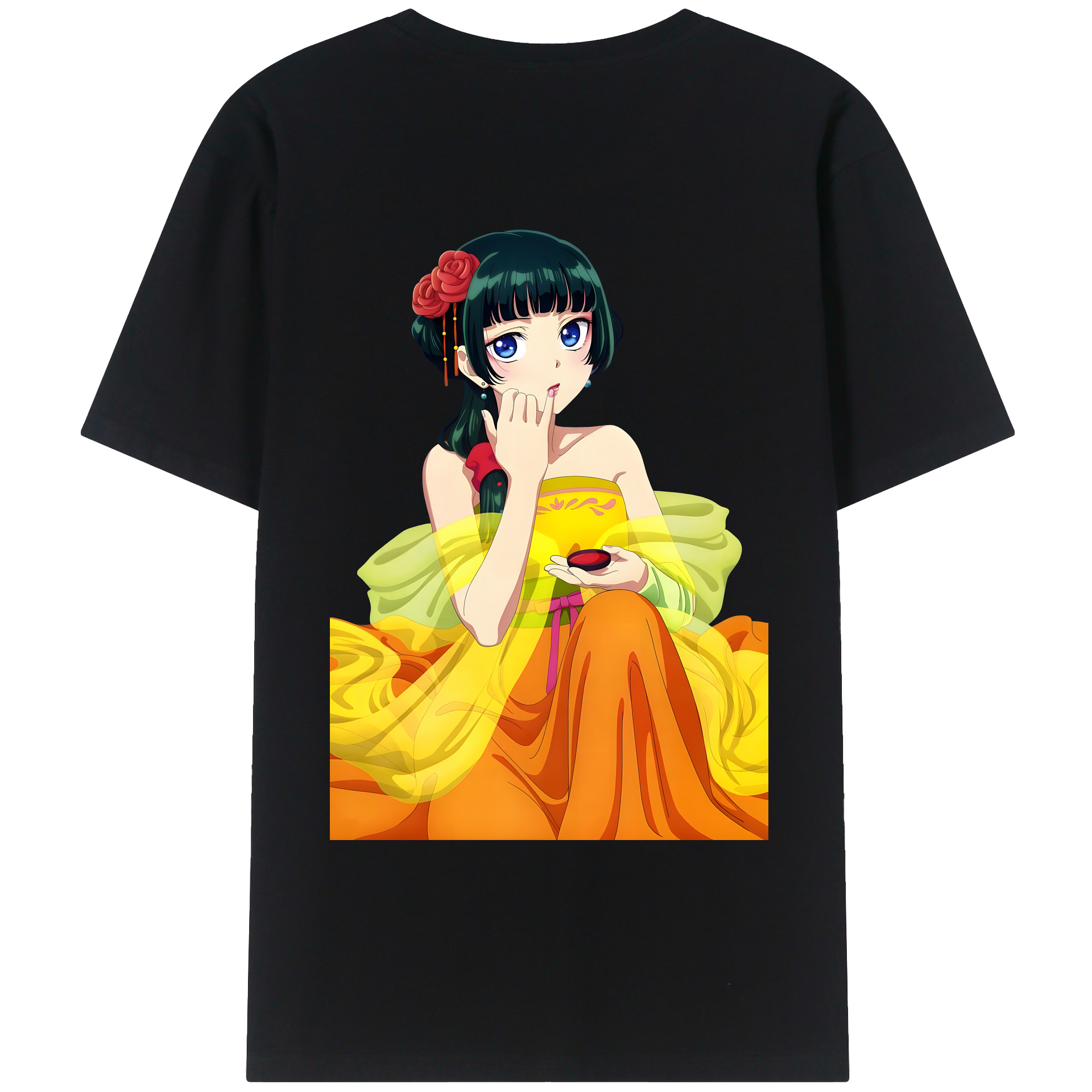 （画像用） 薬屋のひとりごと The Apothecary Diaries 綿100％ メンズ半袖Tシャツ（バックプリント） 通気性