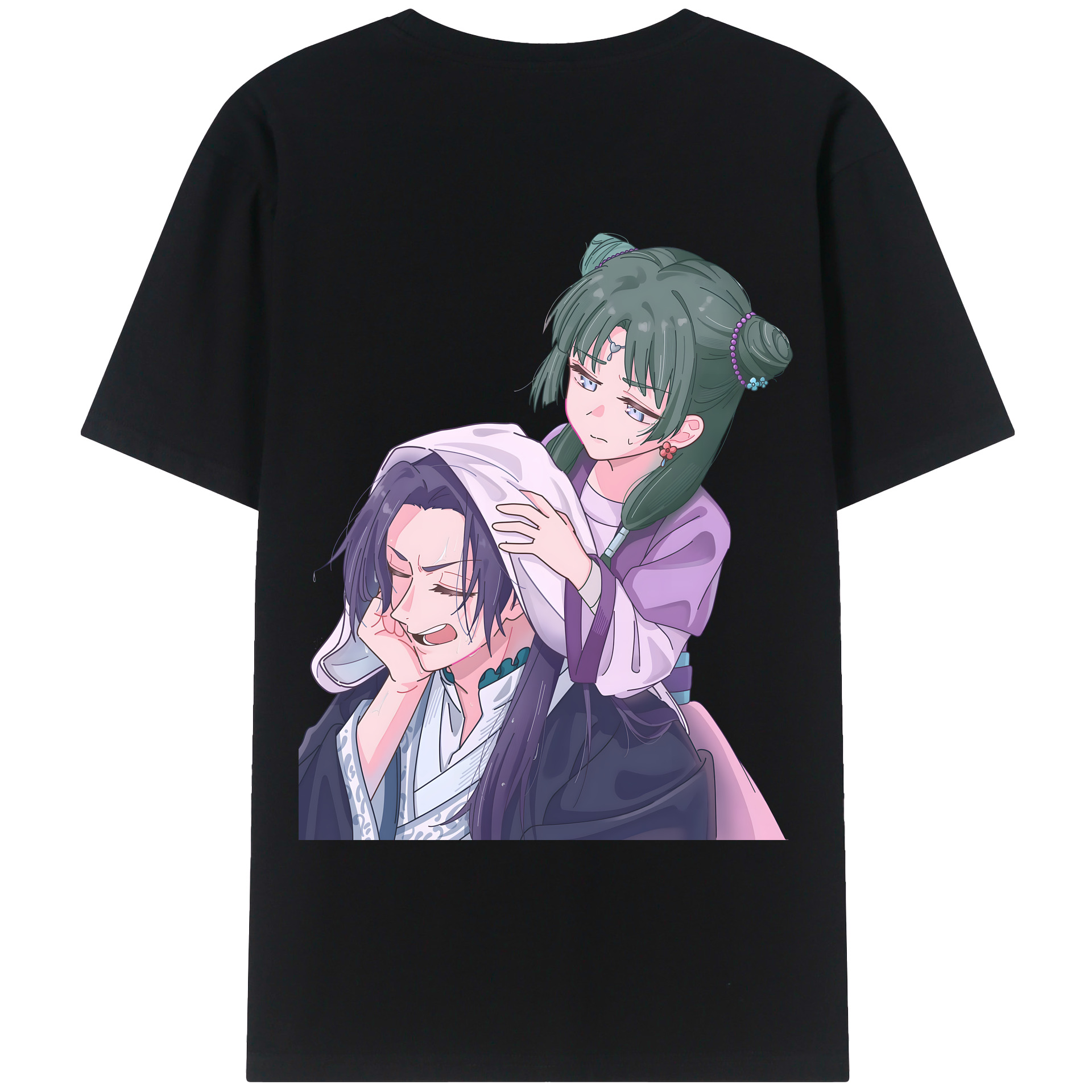 （画像用） 薬屋のひとりごと The Apothecary Diaries 綿100％ メンズ半袖Tシャツ（バックプリント） 通気性