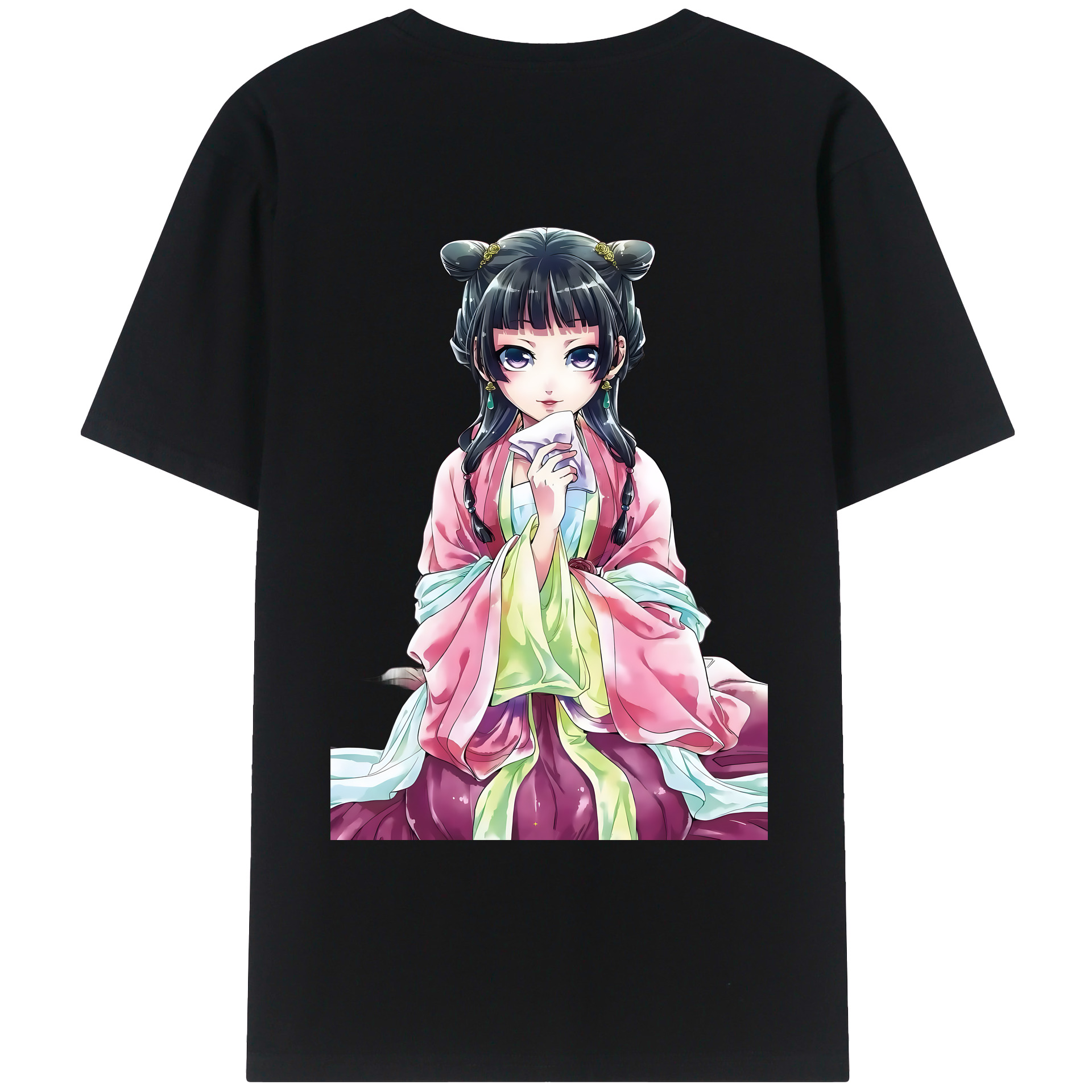 （画像用） 薬屋のひとりごと The Apothecary Diaries 綿100％ メンズ半袖Tシャツ（バックプリント） 通気性