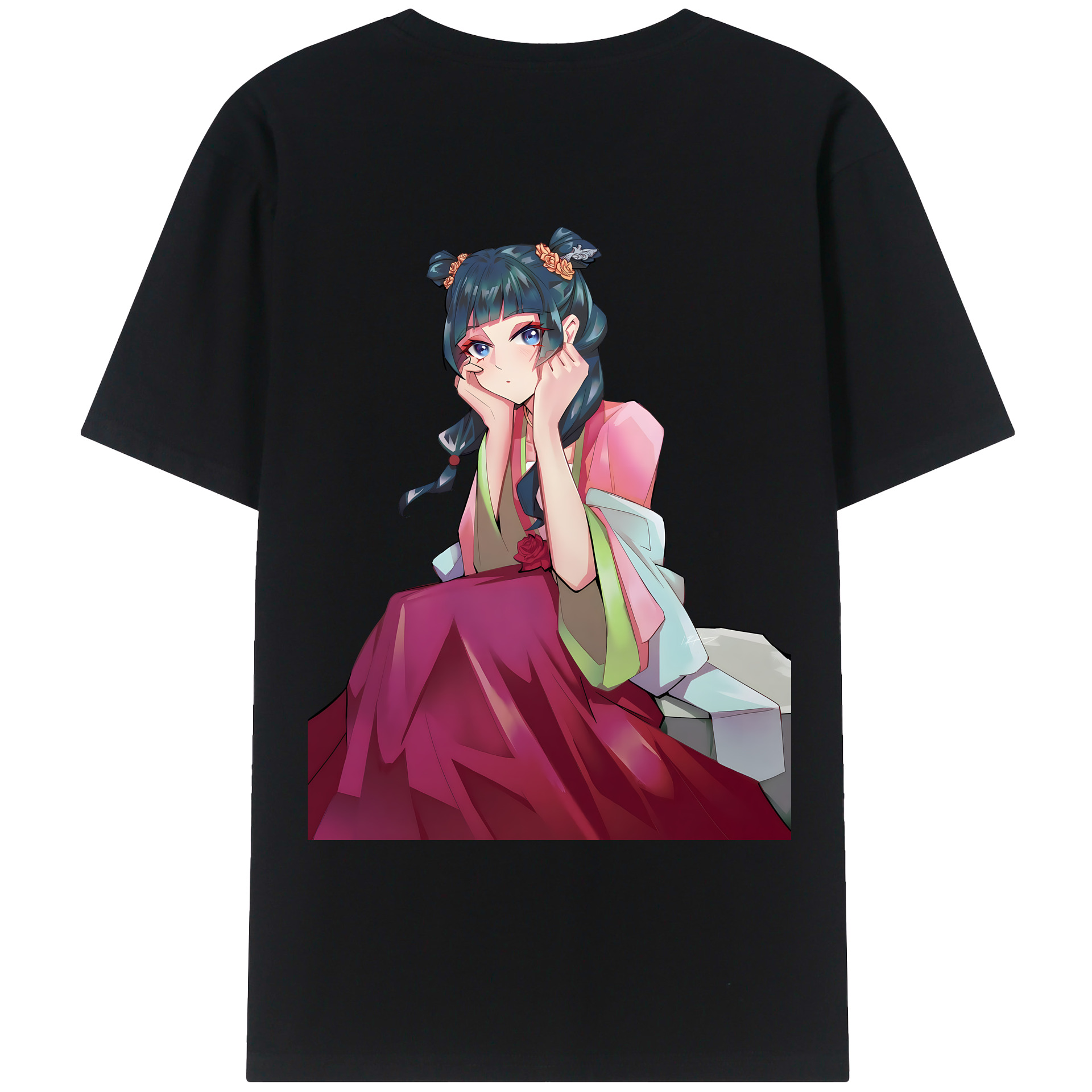 （画像用） 薬屋のひとりごと The Apothecary Diaries 綿100％ メンズ半袖Tシャツ（バックプリント） 通気性