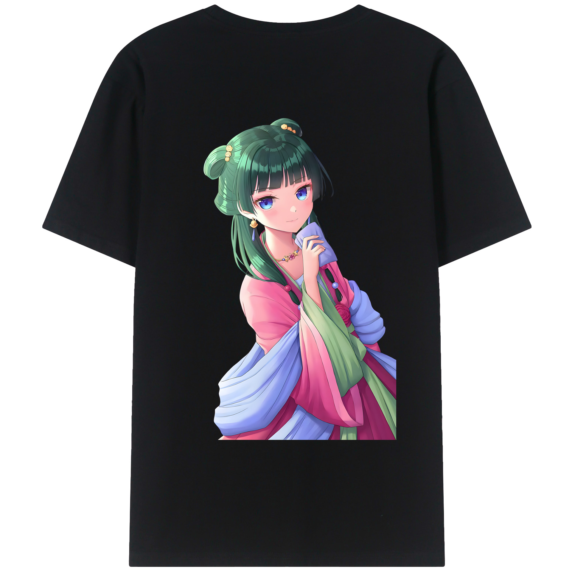 （画像用） 薬屋のひとりごと The Apothecary Diaries 綿100％ メンズ半袖Tシャツ（バックプリント） 通気性