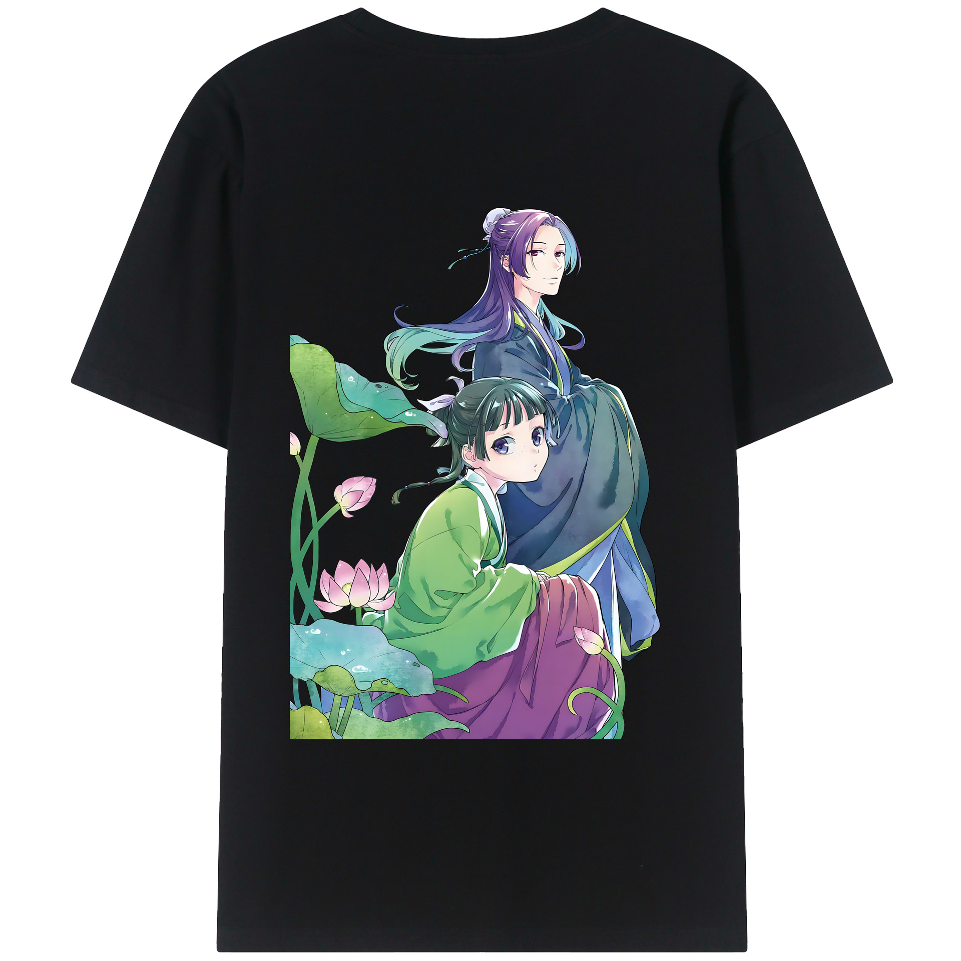 （画像用） 薬屋のひとりごと The Apothecary Diaries 綿100％ メンズ半袖Tシャツ（バックプリント） 通気性