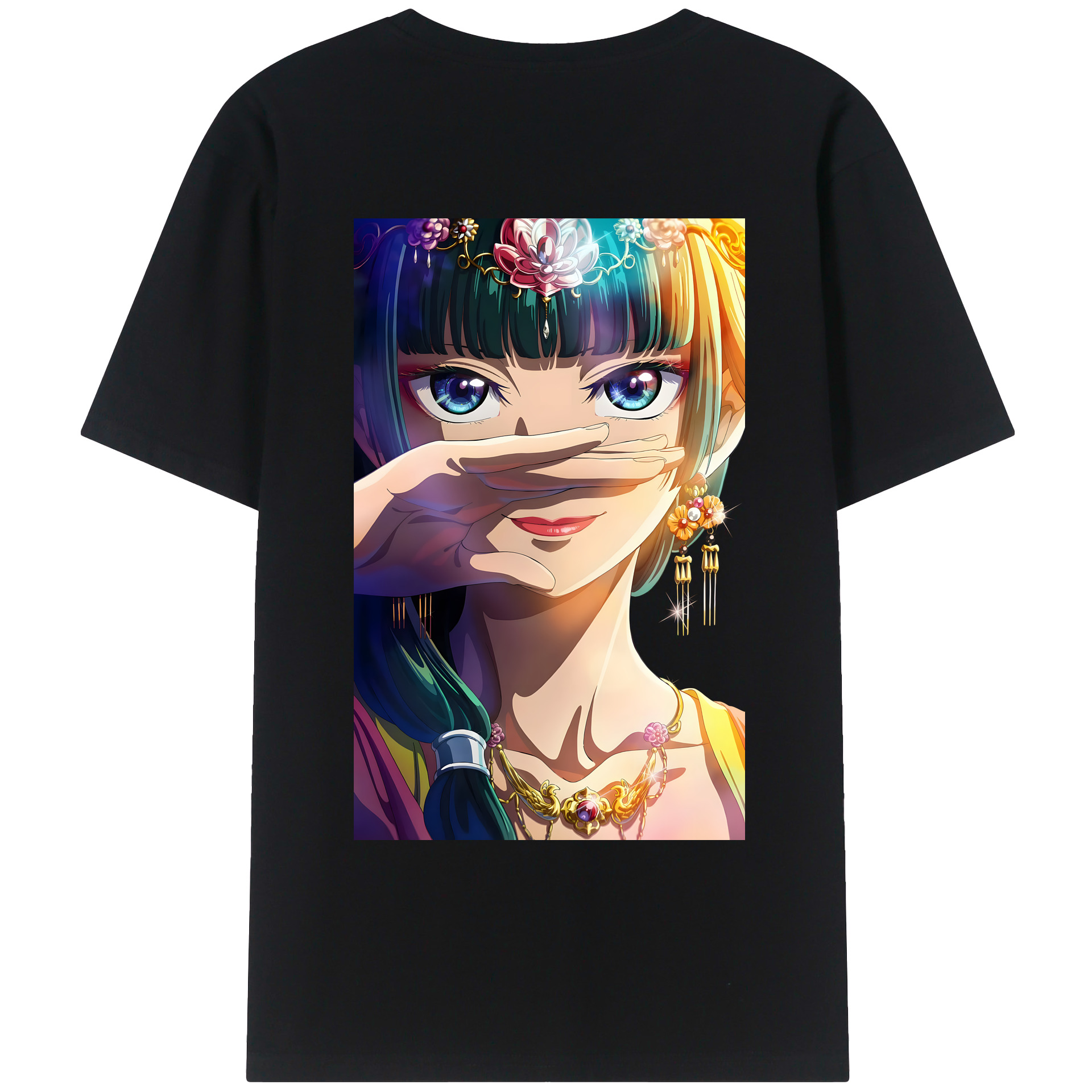 （画像用） 薬屋のひとりごと The Apothecary Diaries 綿100％ メンズ半袖Tシャツ（バックプリント） 通気性