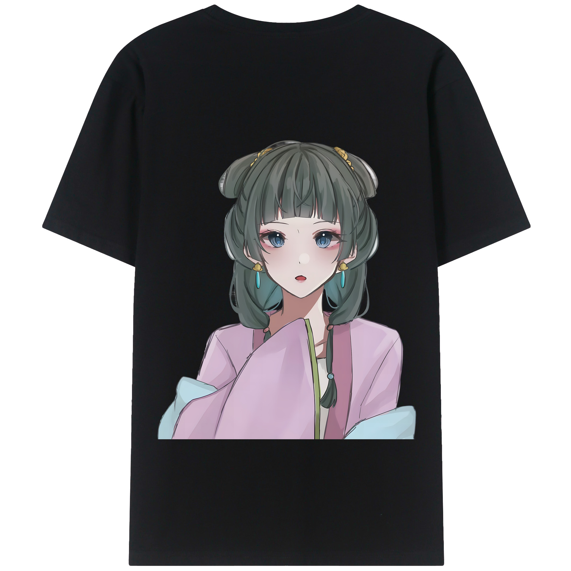 （画像用） 薬屋のひとりごと The Apothecary Diaries 綿100％ メンズ半袖Tシャツ（バックプリント） 通気性