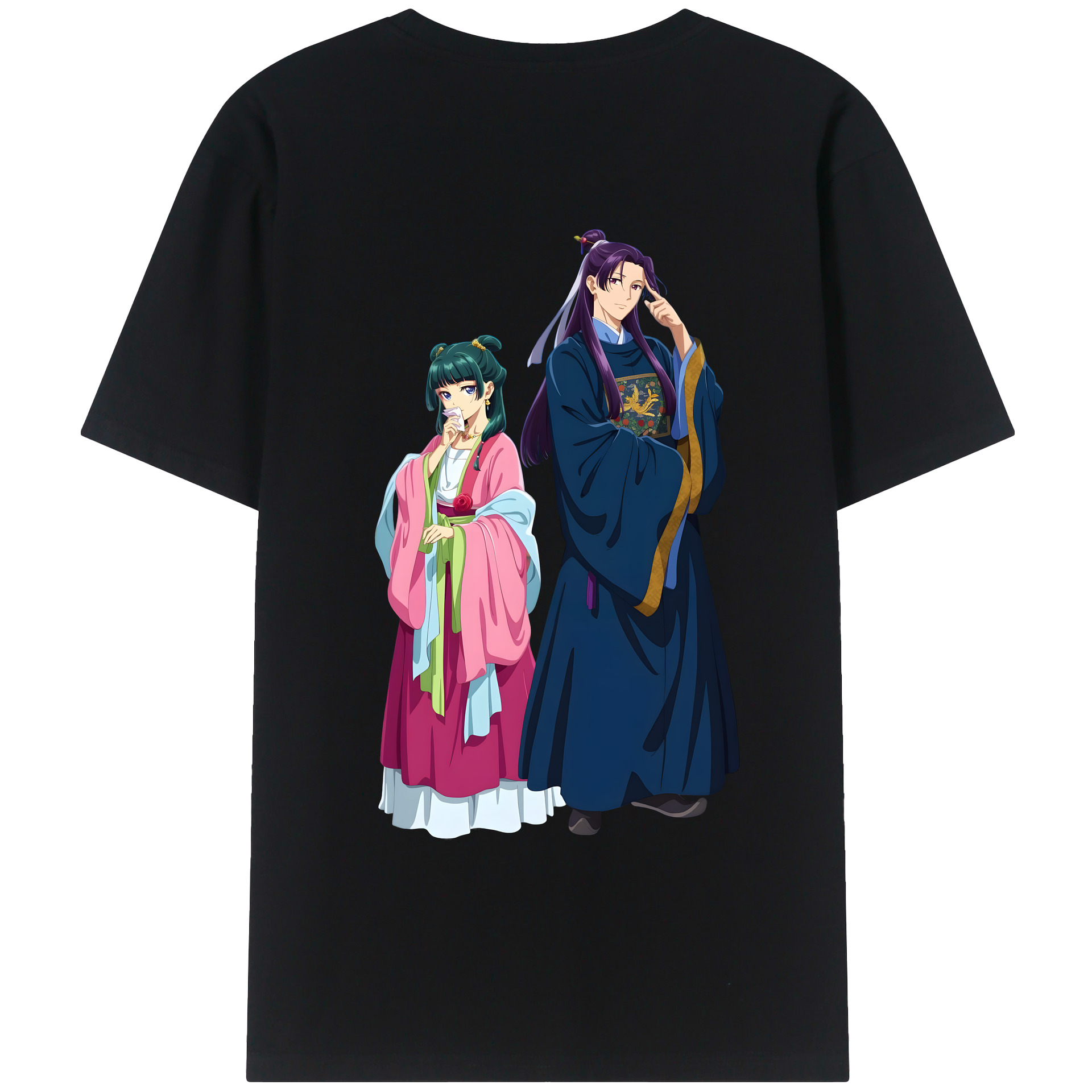 （画像用） 薬屋のひとりごと The Apothecary Diaries 綿100％ メンズ半袖Tシャツ（バックプリント） 通気性
