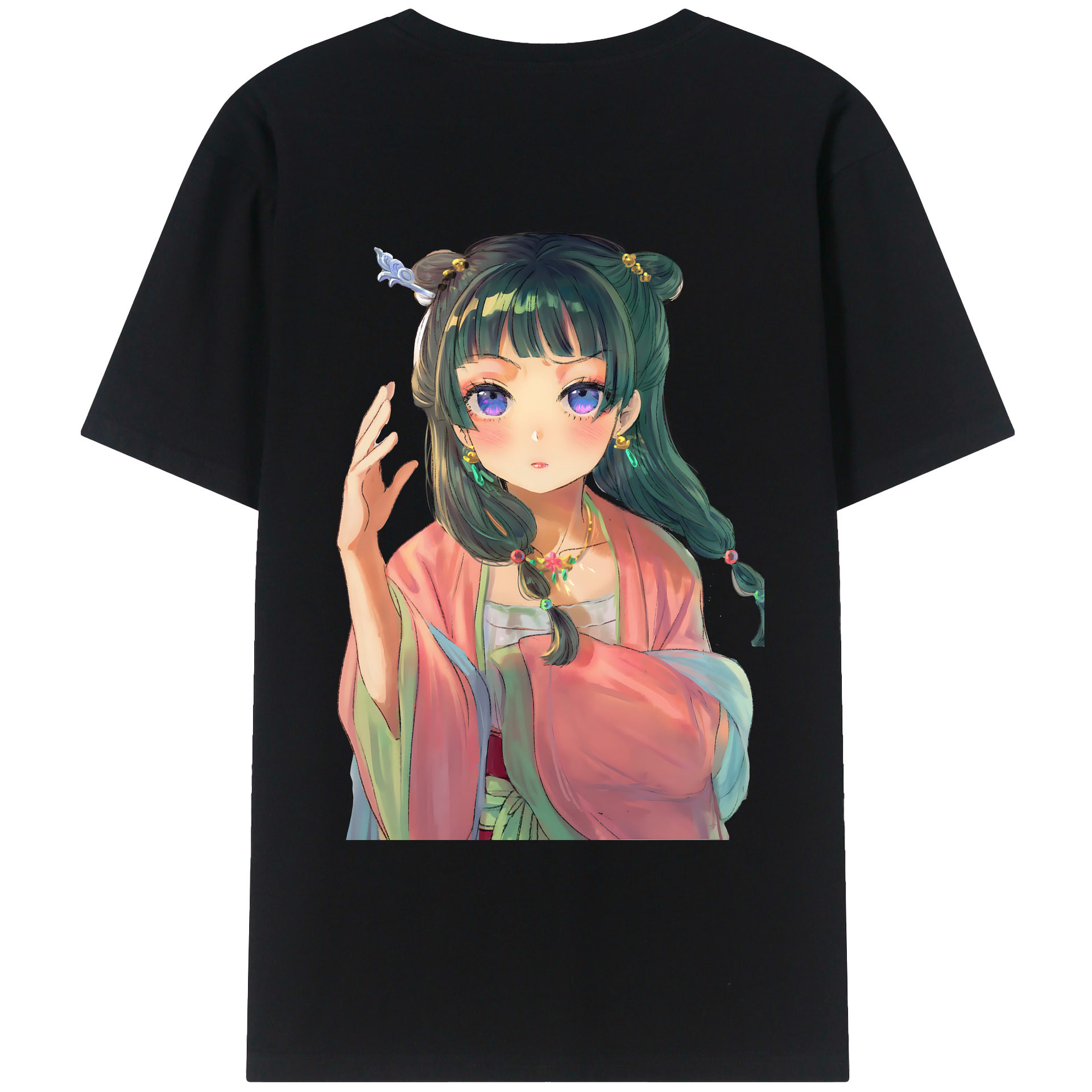 （画像用） 薬屋のひとりごと The Apothecary Diaries 綿100％ メンズ半袖Tシャツ（バックプリント） 通気性