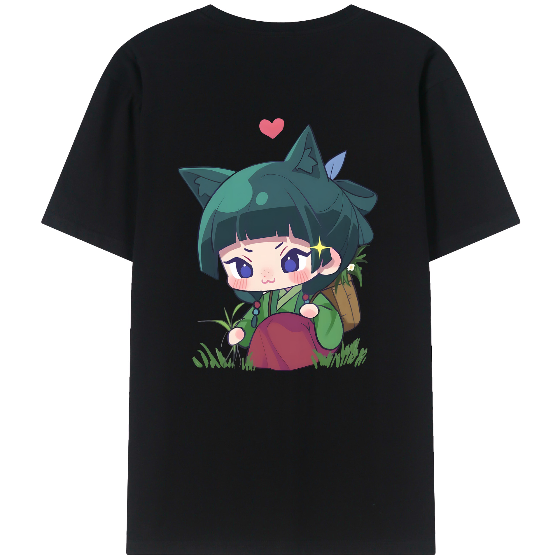 （画像用） 薬屋のひとりごと The Apothecary Diaries 綿100％ メンズ半袖Tシャツ（バックプリント） 通気性