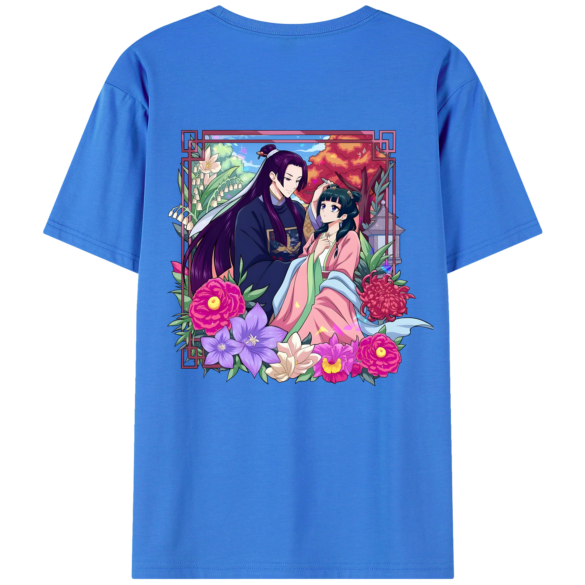 （画像用） 薬屋のひとりごと The Apothecary Diaries 綿100％ メンズ半袖Tシャツ（バックプリント） 通気性