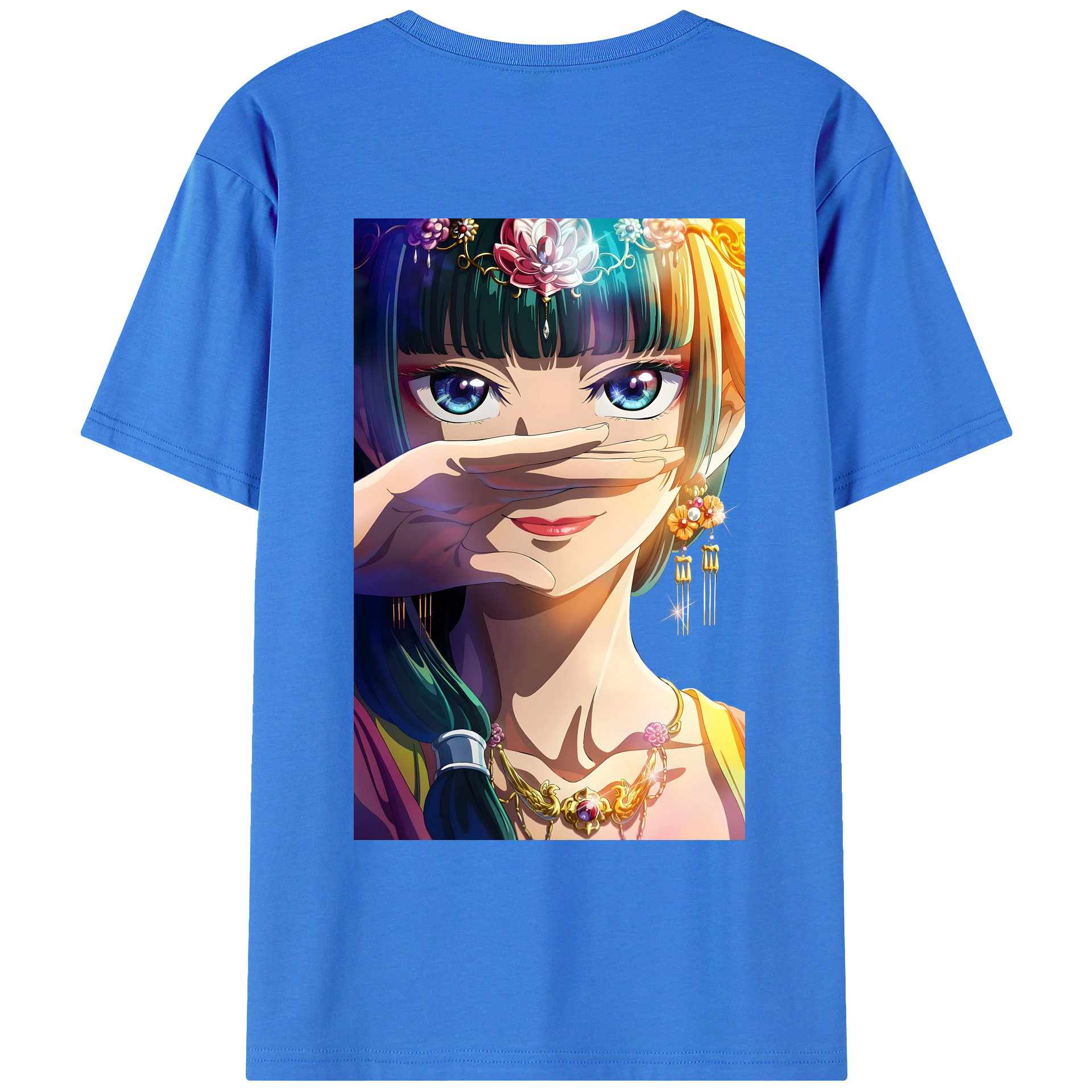 （画像用） 薬屋のひとりごと The Apothecary Diaries 綿100％ メンズ半袖Tシャツ（バックプリント） 通気性
