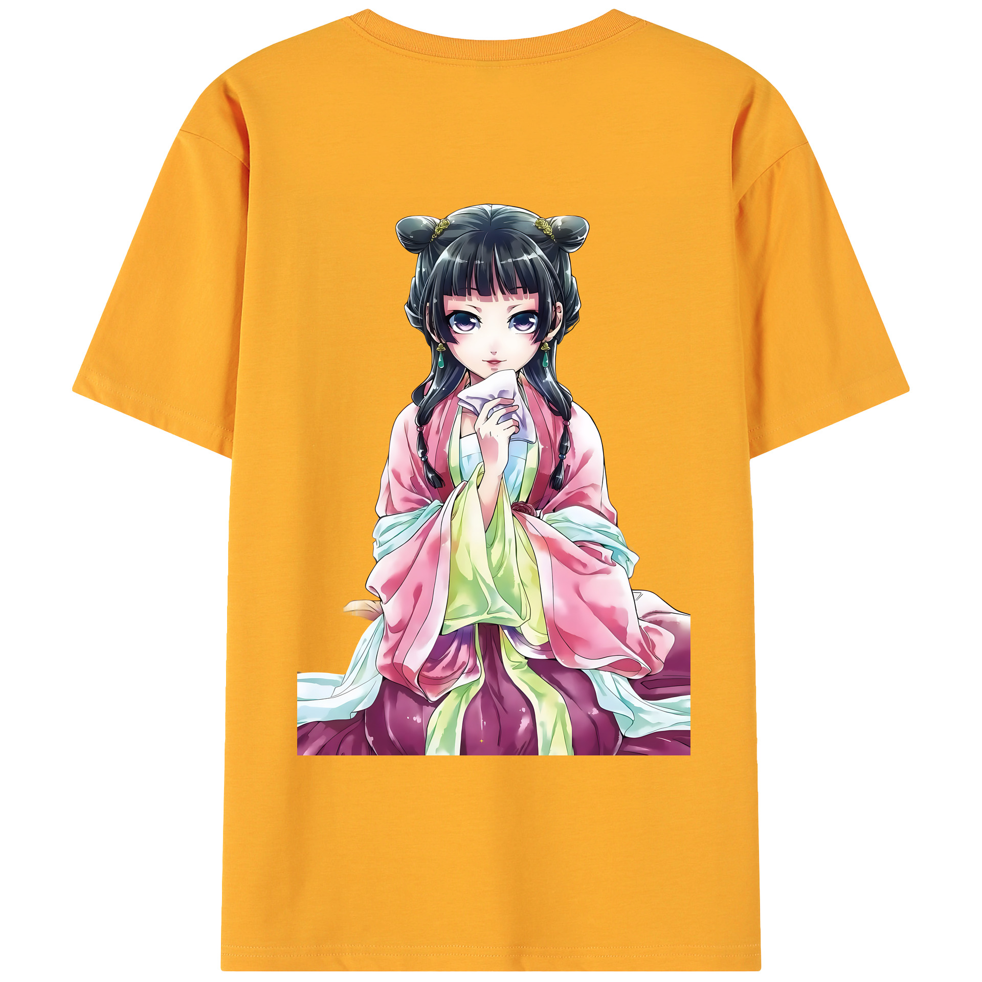 （画像用） 薬屋のひとりごと The Apothecary Diaries 綿100％ メンズ半袖Tシャツ（バックプリント） 通気性