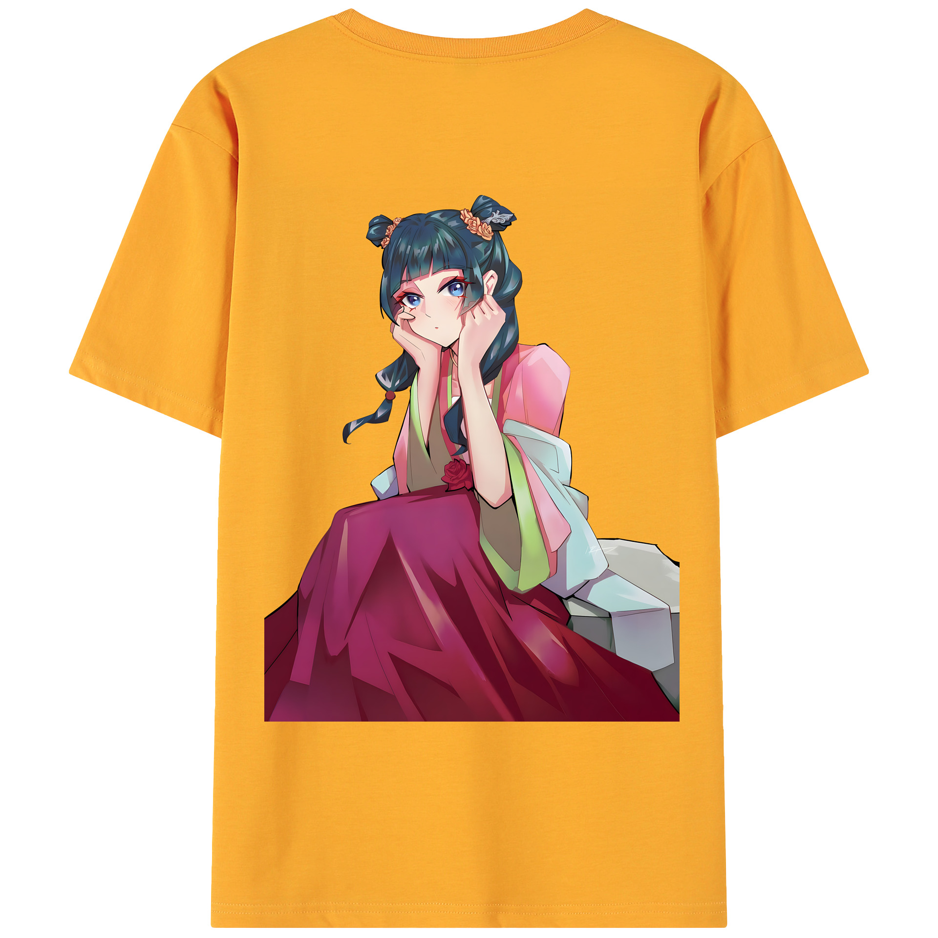 （画像用） 薬屋のひとりごと The Apothecary Diaries 綿100％ メンズ半袖Tシャツ（バックプリント） 通気性