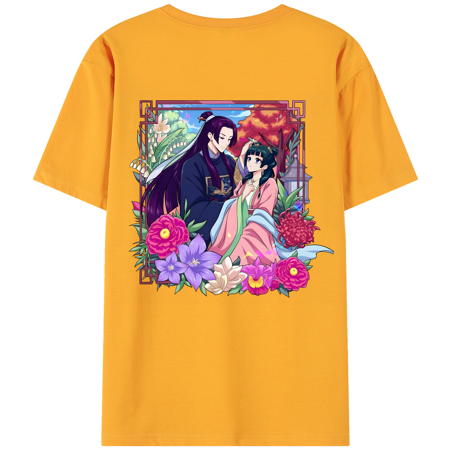 （画像用） 薬屋のひとりごと The Apothecary Diaries 綿100％ メンズ半袖Tシャツ（バックプリント） 通気性