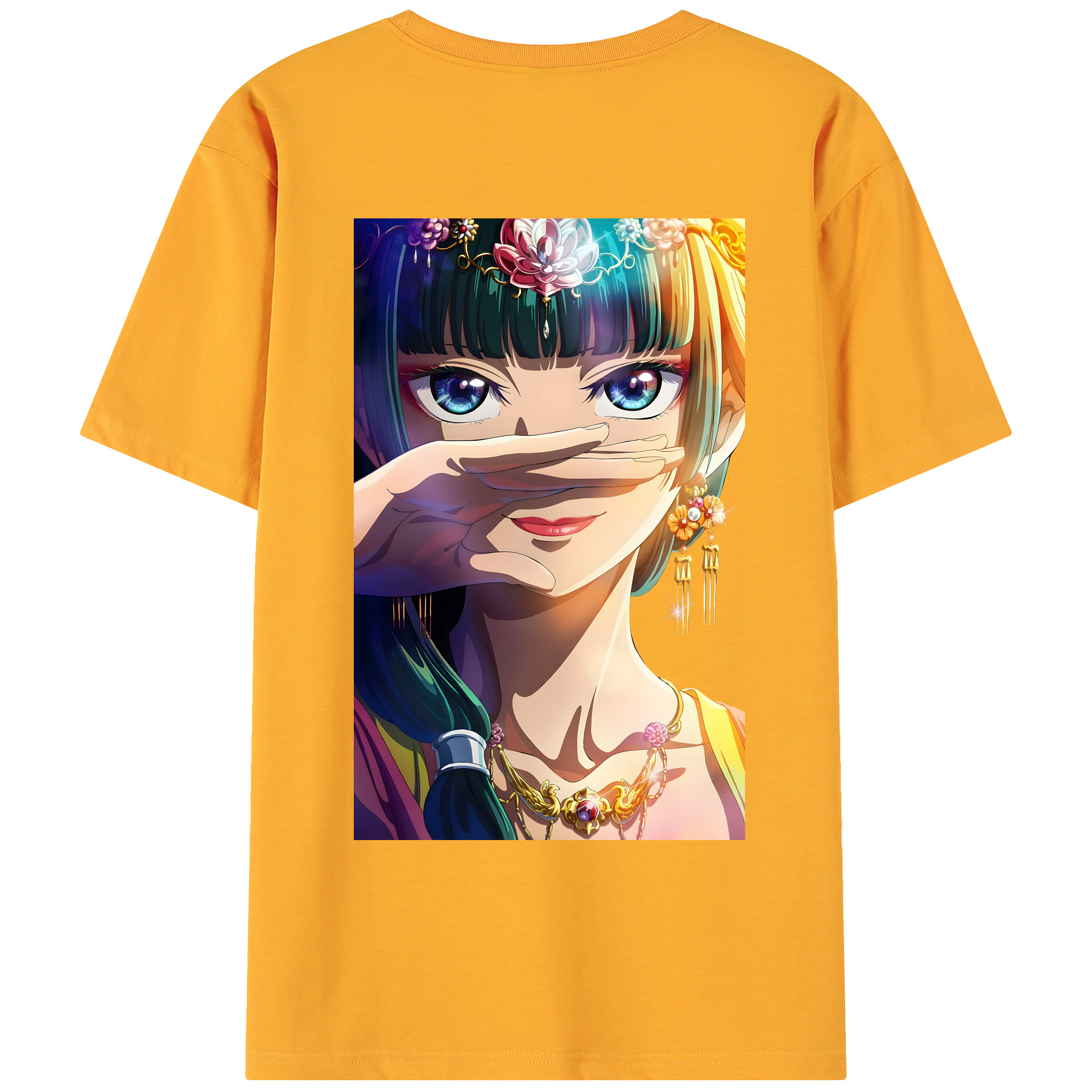 （画像用） 薬屋のひとりごと The Apothecary Diaries 綿100％ メンズ半袖Tシャツ（バックプリント） 通気性