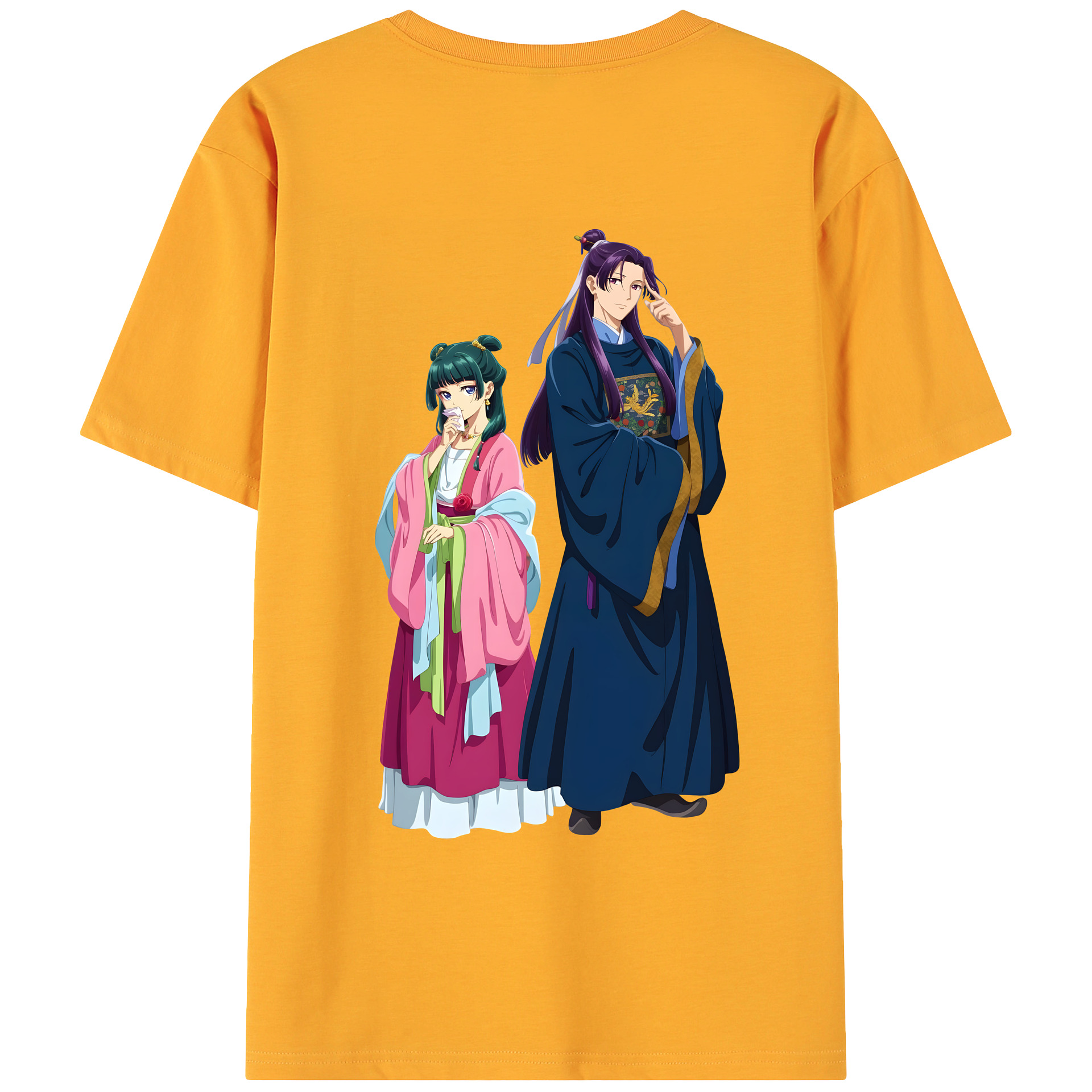 （画像用） 薬屋のひとりごと The Apothecary Diaries 綿100％ メンズ半袖Tシャツ（バックプリント） 通気性