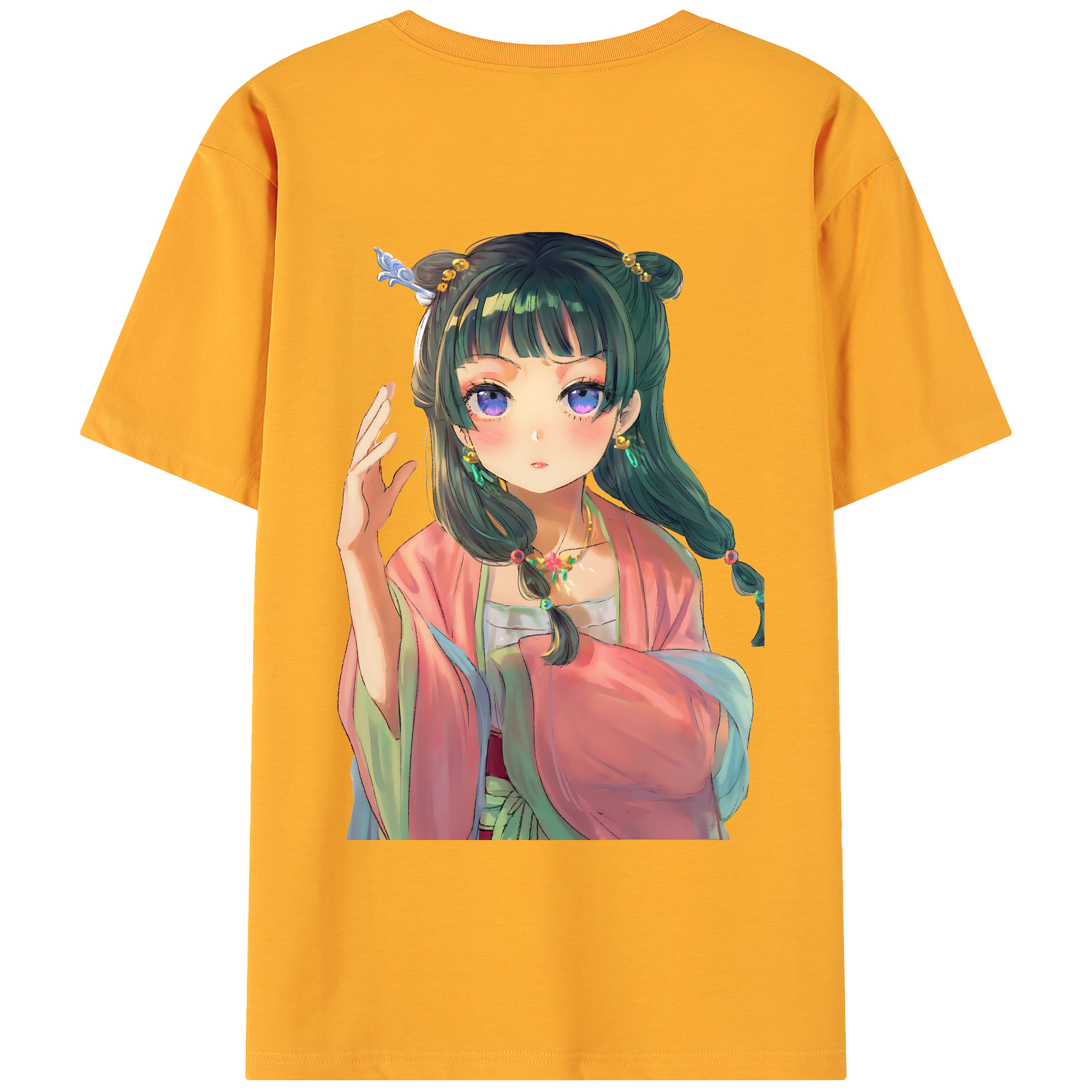 （画像用） 薬屋のひとりごと The Apothecary Diaries 綿100％ メンズ半袖Tシャツ（バックプリント） 通気性