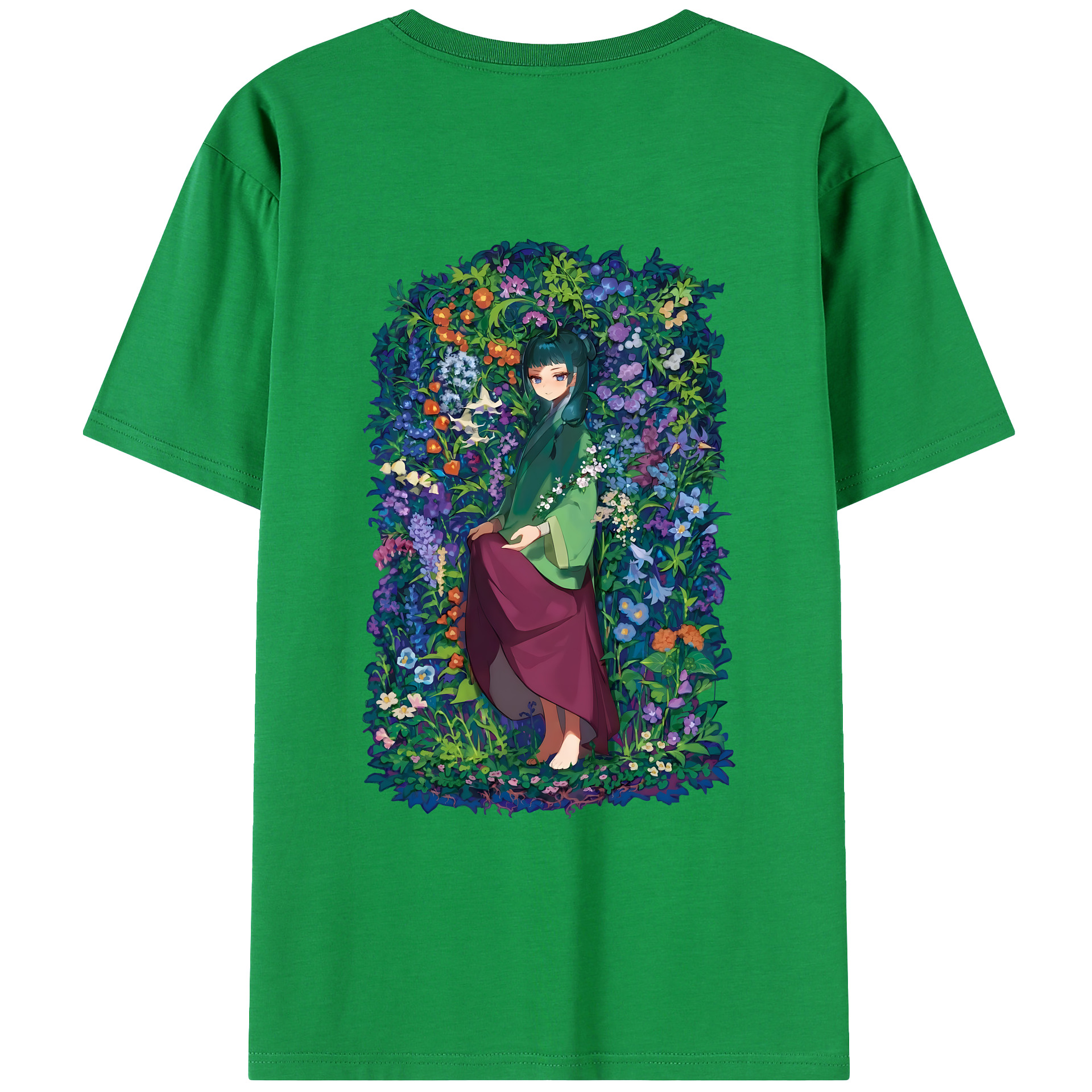 （画像用） 薬屋のひとりごと The Apothecary Diaries 綿100％ メンズ半袖Tシャツ（バックプリント） 通気性