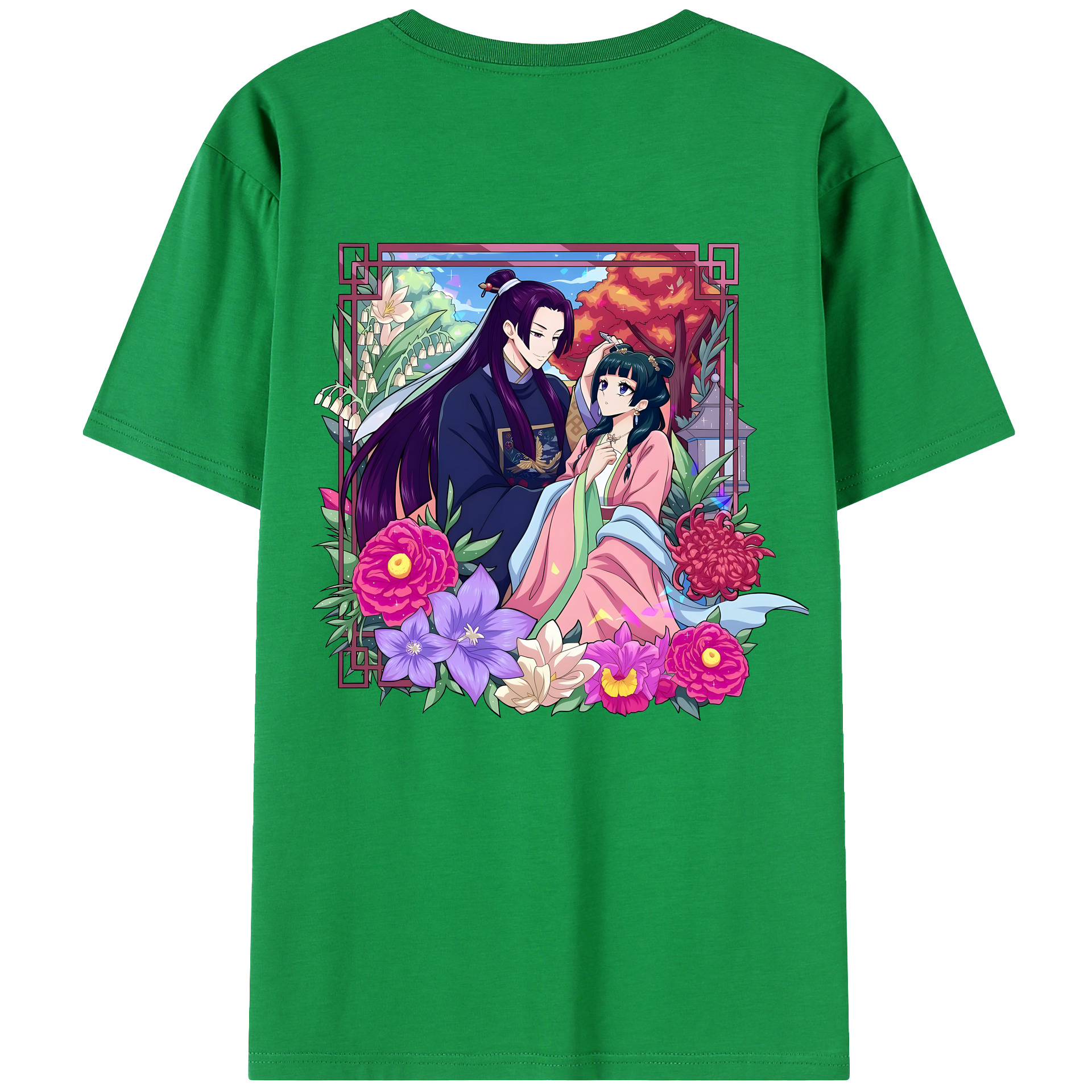（画像用） 薬屋のひとりごと The Apothecary Diaries 綿100％ メンズ半袖Tシャツ（バックプリント） 通気性