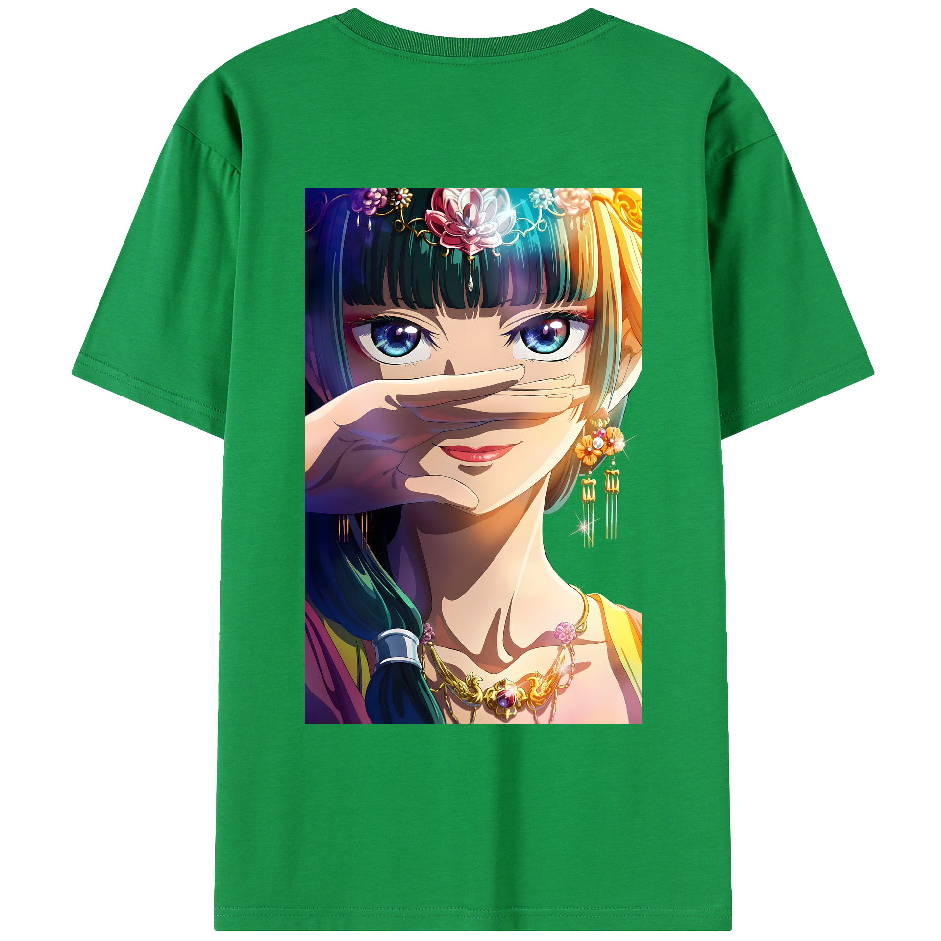 （画像用） 薬屋のひとりごと The Apothecary Diaries 綿100％ メンズ半袖Tシャツ（バックプリント） 通気性