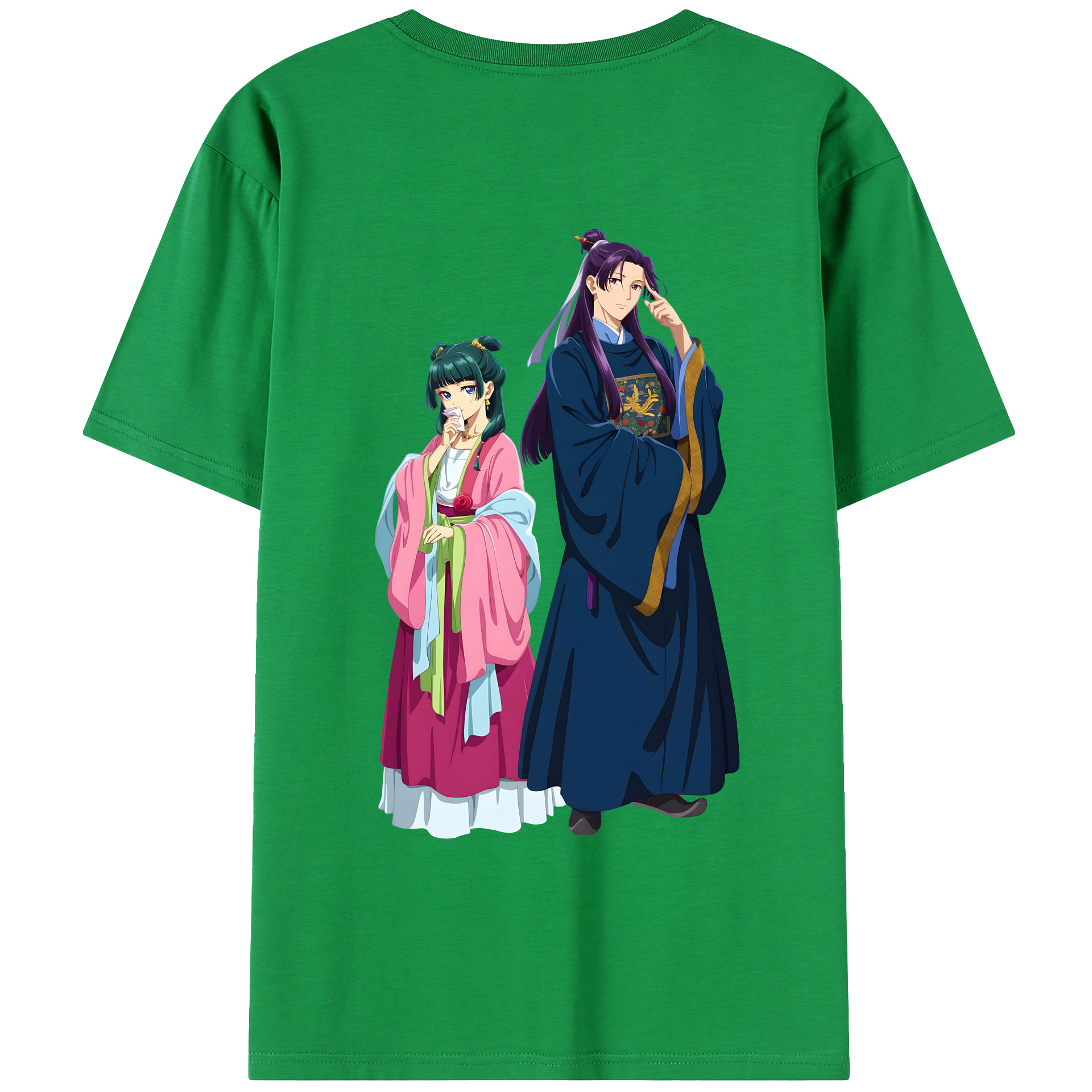 （画像用） 薬屋のひとりごと The Apothecary Diaries 綿100％ メンズ半袖Tシャツ（バックプリント） 通気性