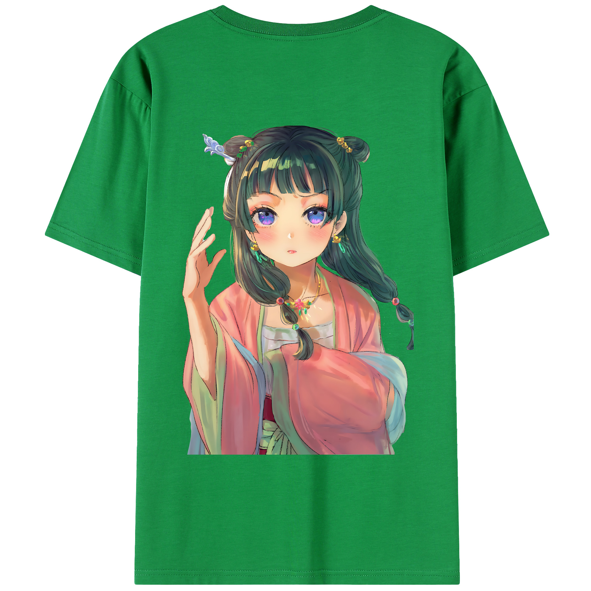 （画像用） 薬屋のひとりごと The Apothecary Diaries 綿100％ メンズ半袖Tシャツ（バックプリント） 通気性
