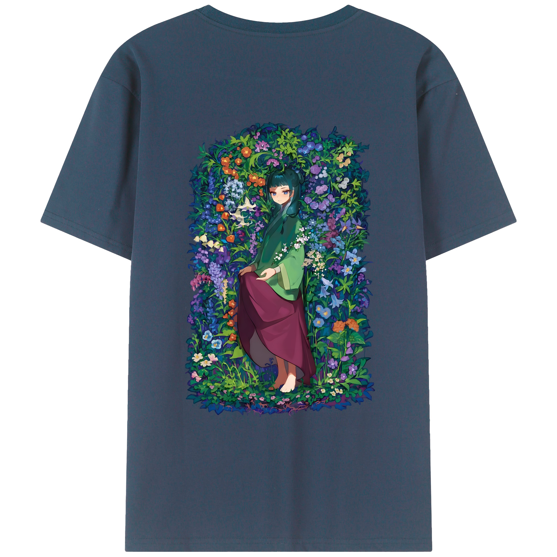 （画像用） 薬屋のひとりごと The Apothecary Diaries 綿100％ メンズ半袖Tシャツ（バックプリント） 通気性