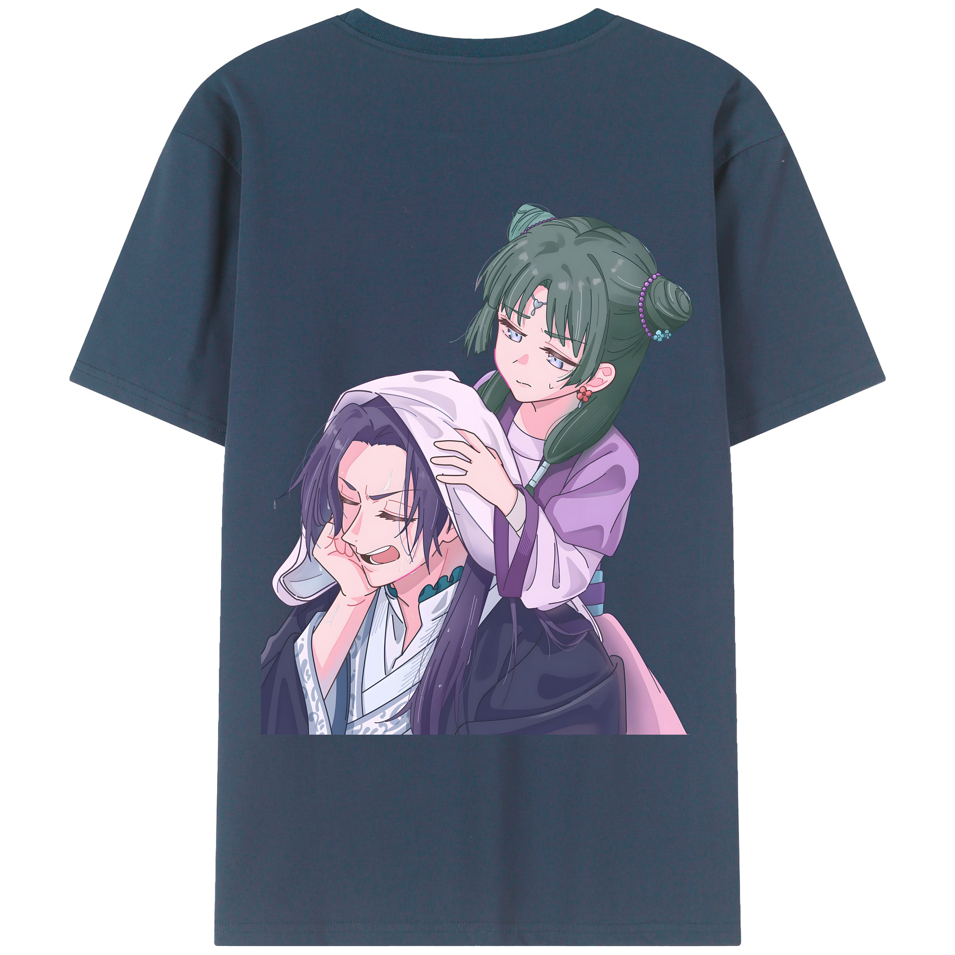 （画像用） 薬屋のひとりごと The Apothecary Diaries 綿100％ メンズ半袖Tシャツ（バックプリント） 通気性