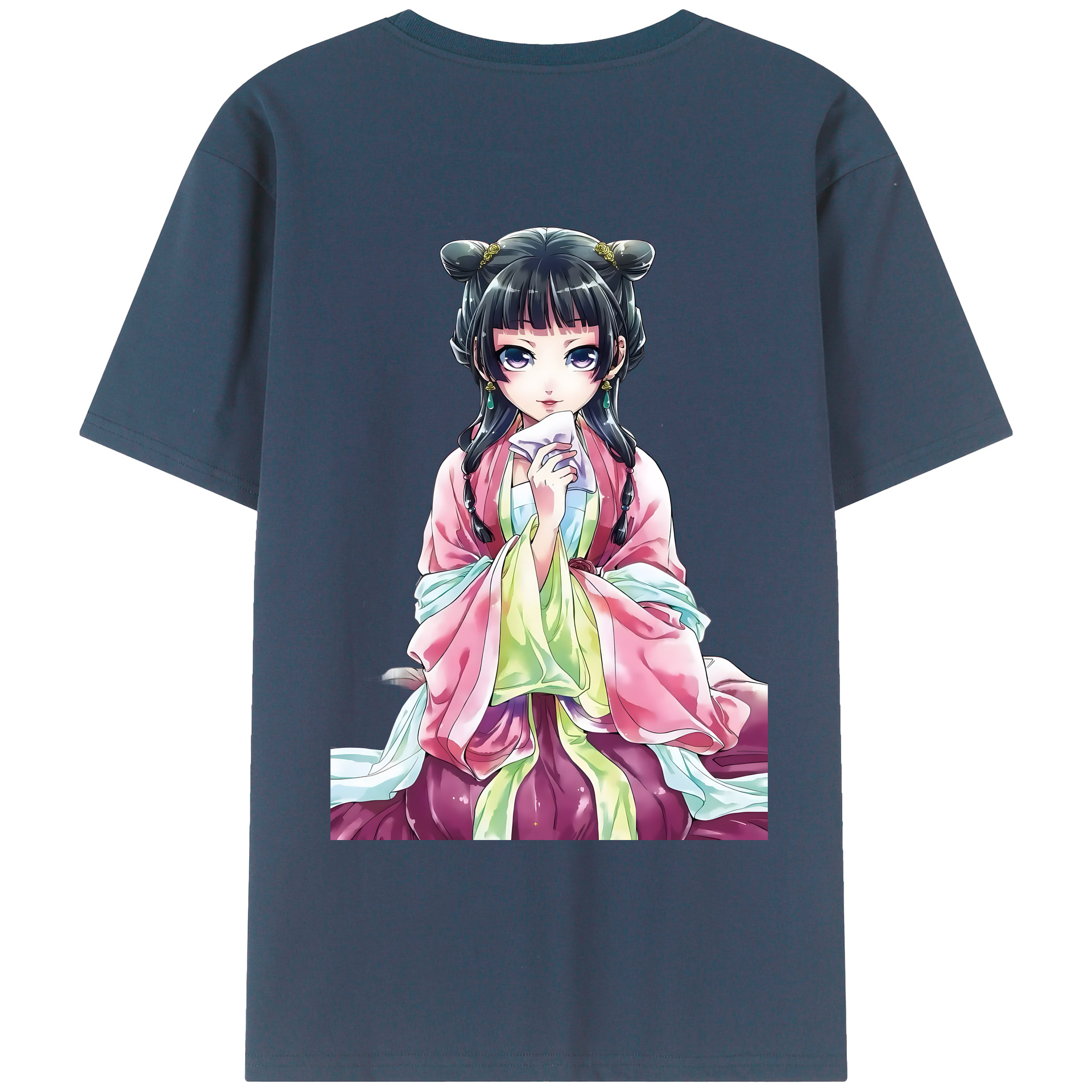 （画像用） 薬屋のひとりごと The Apothecary Diaries 綿100％ メンズ半袖Tシャツ（バックプリント） 通気性