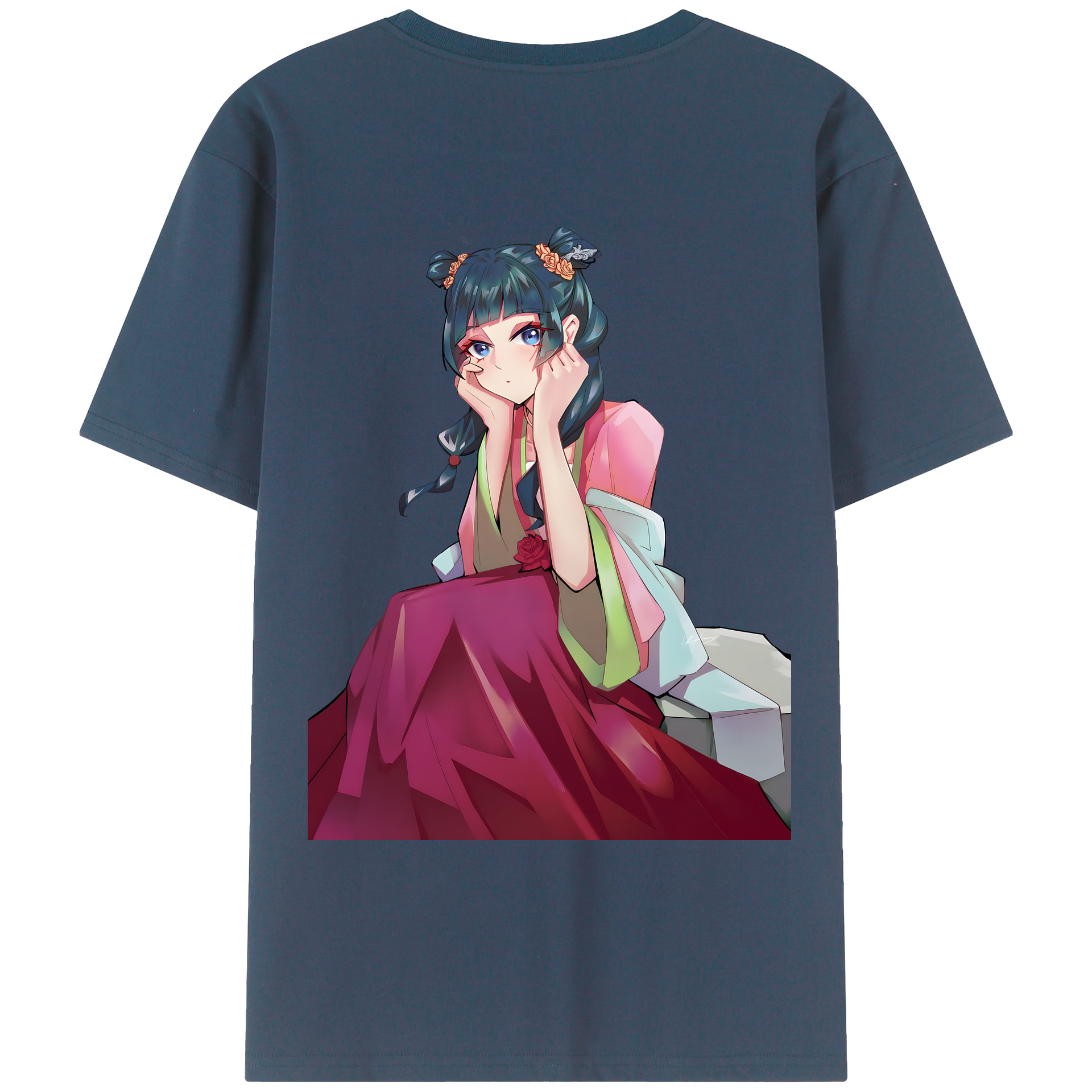 （画像用） 薬屋のひとりごと The Apothecary Diaries 綿100％ メンズ半袖Tシャツ（バックプリント） 通気性