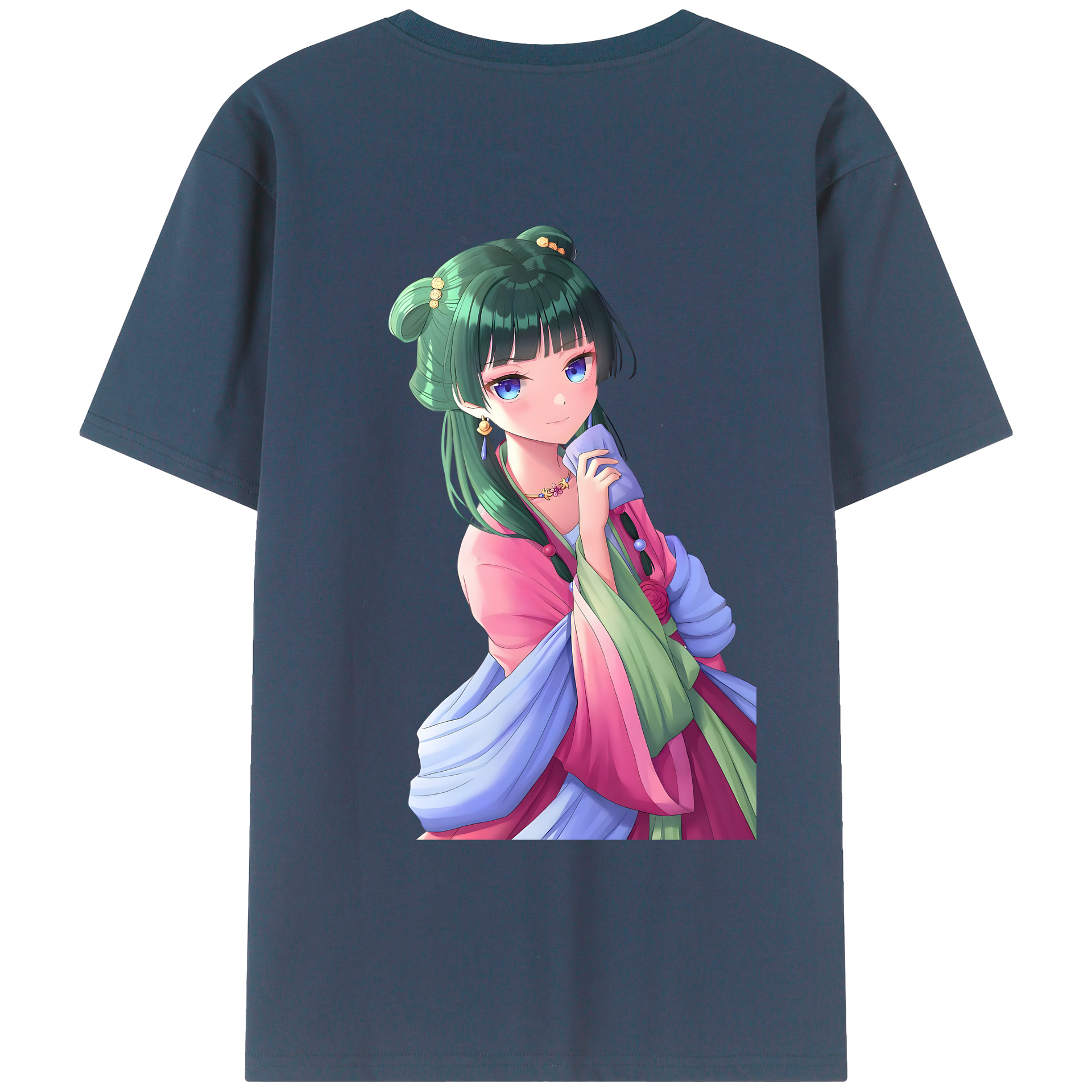 （画像用） 薬屋のひとりごと The Apothecary Diaries 綿100％ メンズ半袖Tシャツ（バックプリント） 通気性
