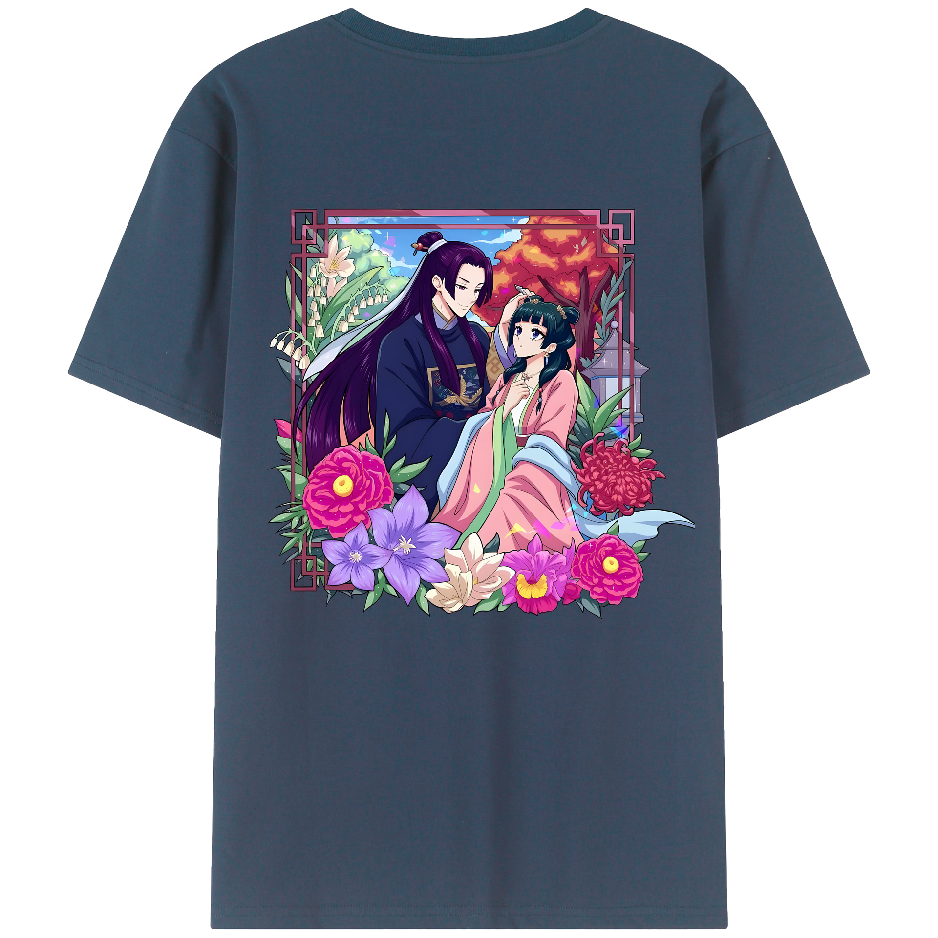 （画像用） 薬屋のひとりごと The Apothecary Diaries 綿100％ メンズ半袖Tシャツ（バックプリント） 通気性
