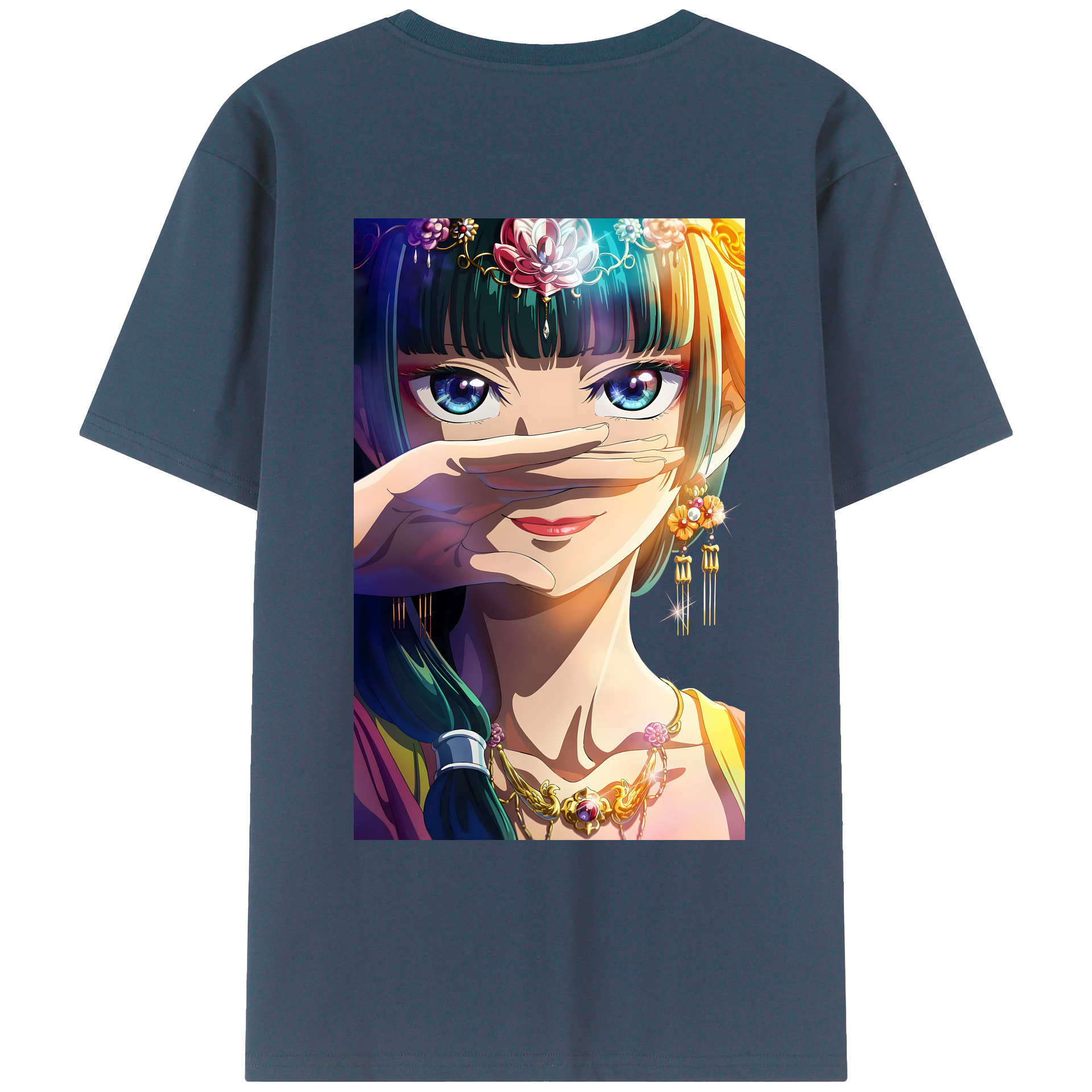 （画像用） 薬屋のひとりごと The Apothecary Diaries 綿100％ メンズ半袖Tシャツ（バックプリント） 通気性