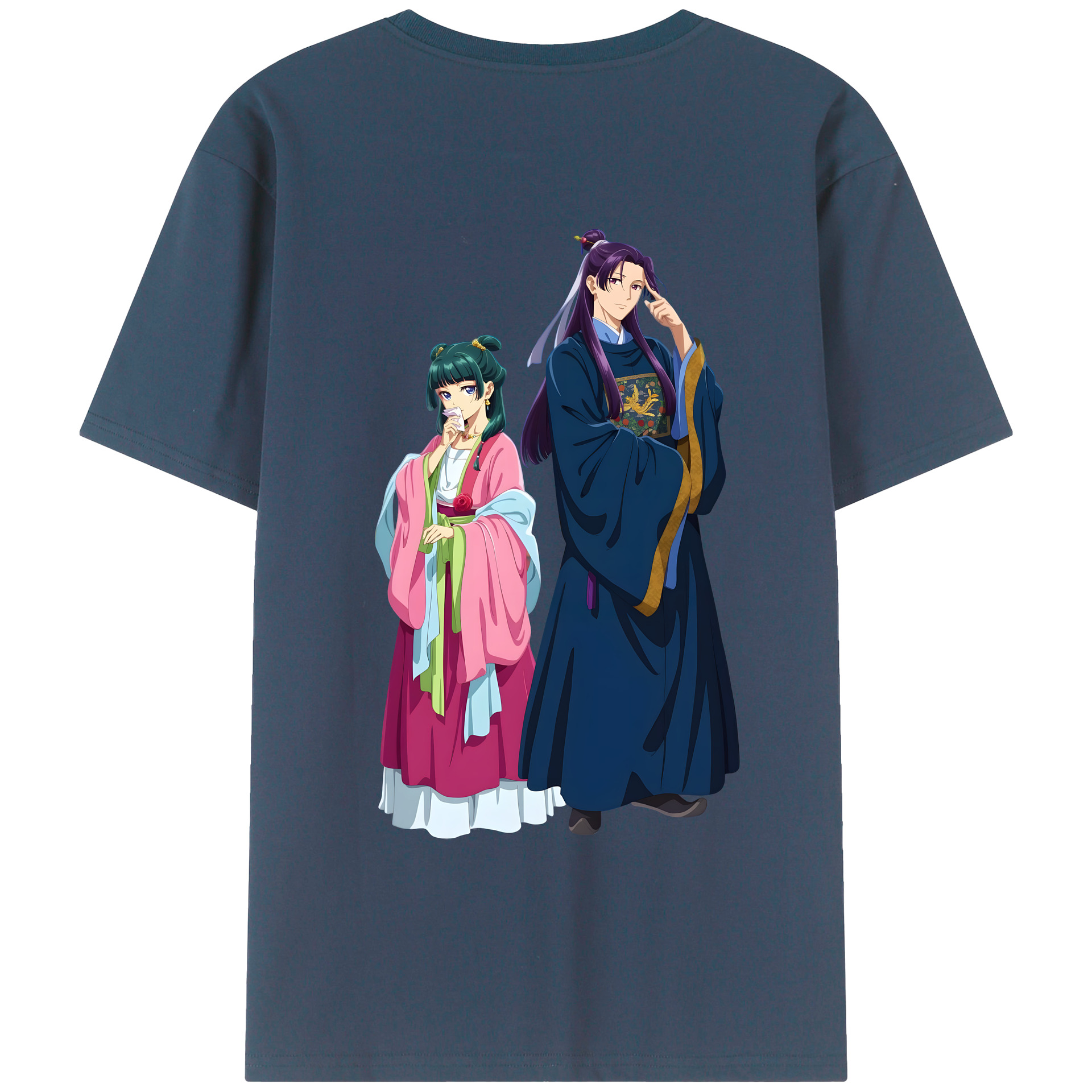 （画像用） 薬屋のひとりごと The Apothecary Diaries 綿100％ メンズ半袖Tシャツ（バックプリント） 通気性