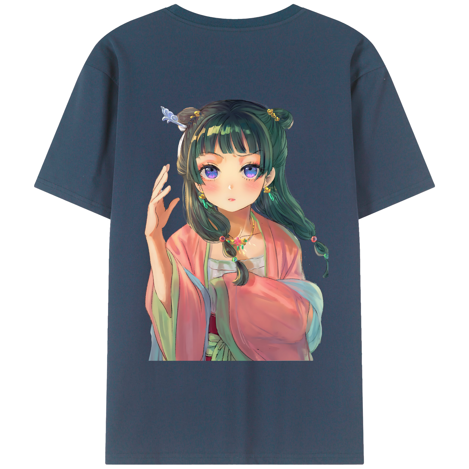 （画像用） 薬屋のひとりごと The Apothecary Diaries 綿100％ メンズ半袖Tシャツ（バックプリント） 通気性