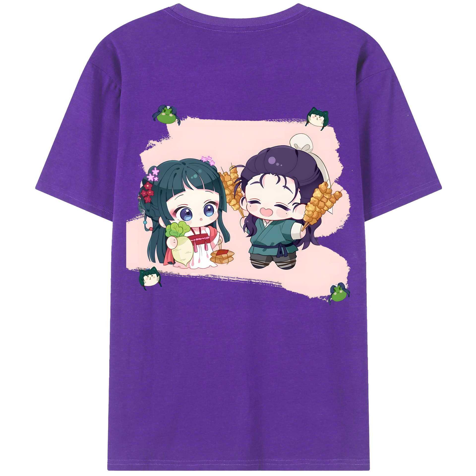 （画像用） 薬屋のひとりごと The Apothecary Diaries 綿100％ メンズ半袖Tシャツ（バックプリント） 通気性