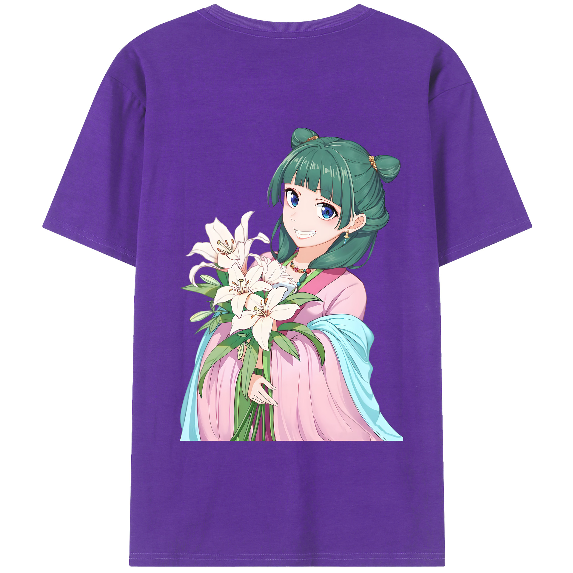 （画像用） 薬屋のひとりごと The Apothecary Diaries 綿100％ メンズ半袖Tシャツ（バックプリント） 通気性