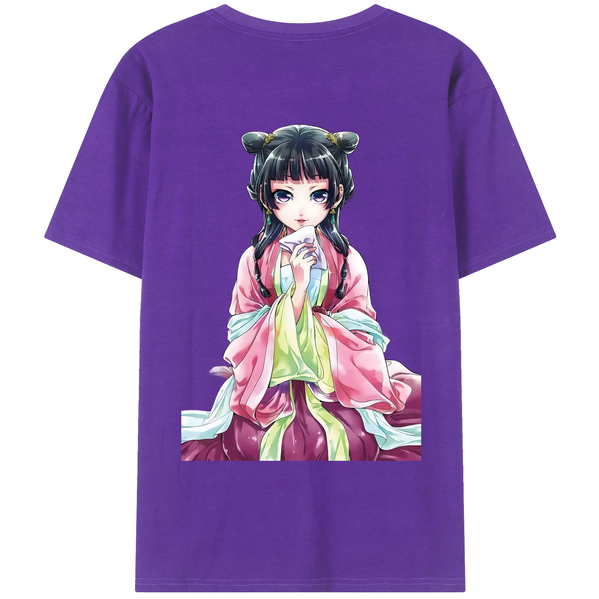 （画像用） 薬屋のひとりごと The Apothecary Diaries 綿100％ メンズ半袖Tシャツ（バックプリント） 通気性