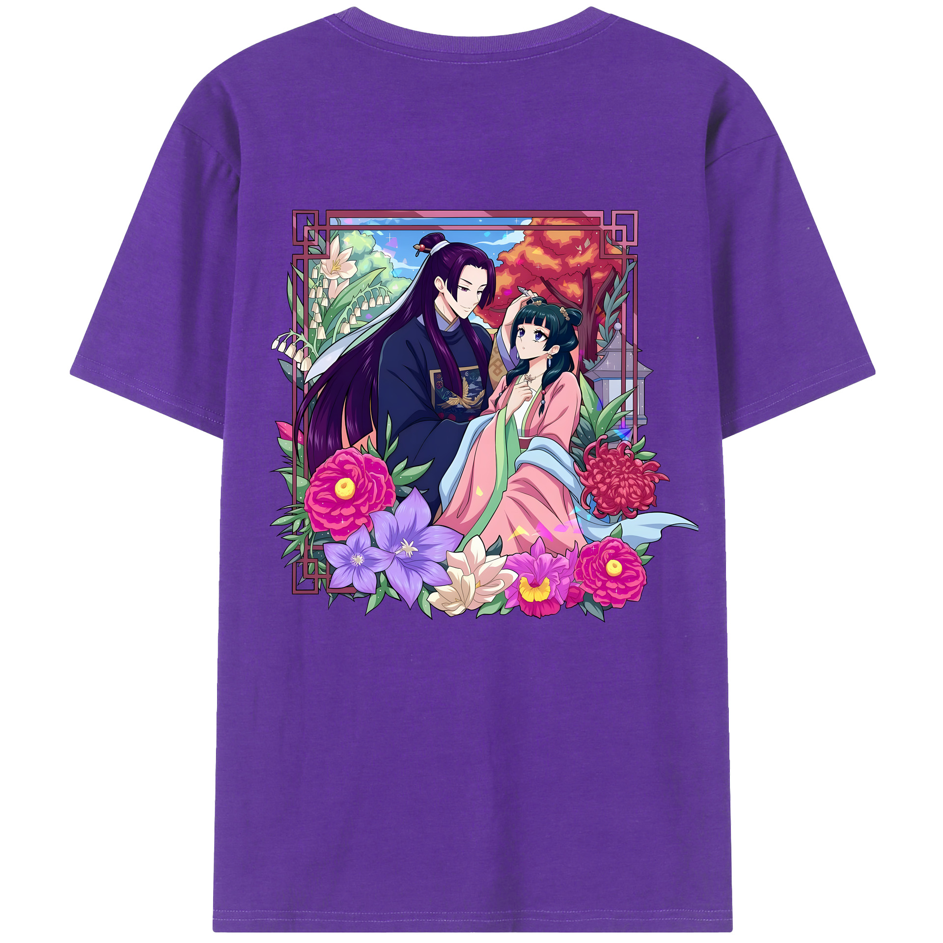 （画像用） 薬屋のひとりごと The Apothecary Diaries 綿100％ メンズ半袖Tシャツ（バックプリント） 通気性